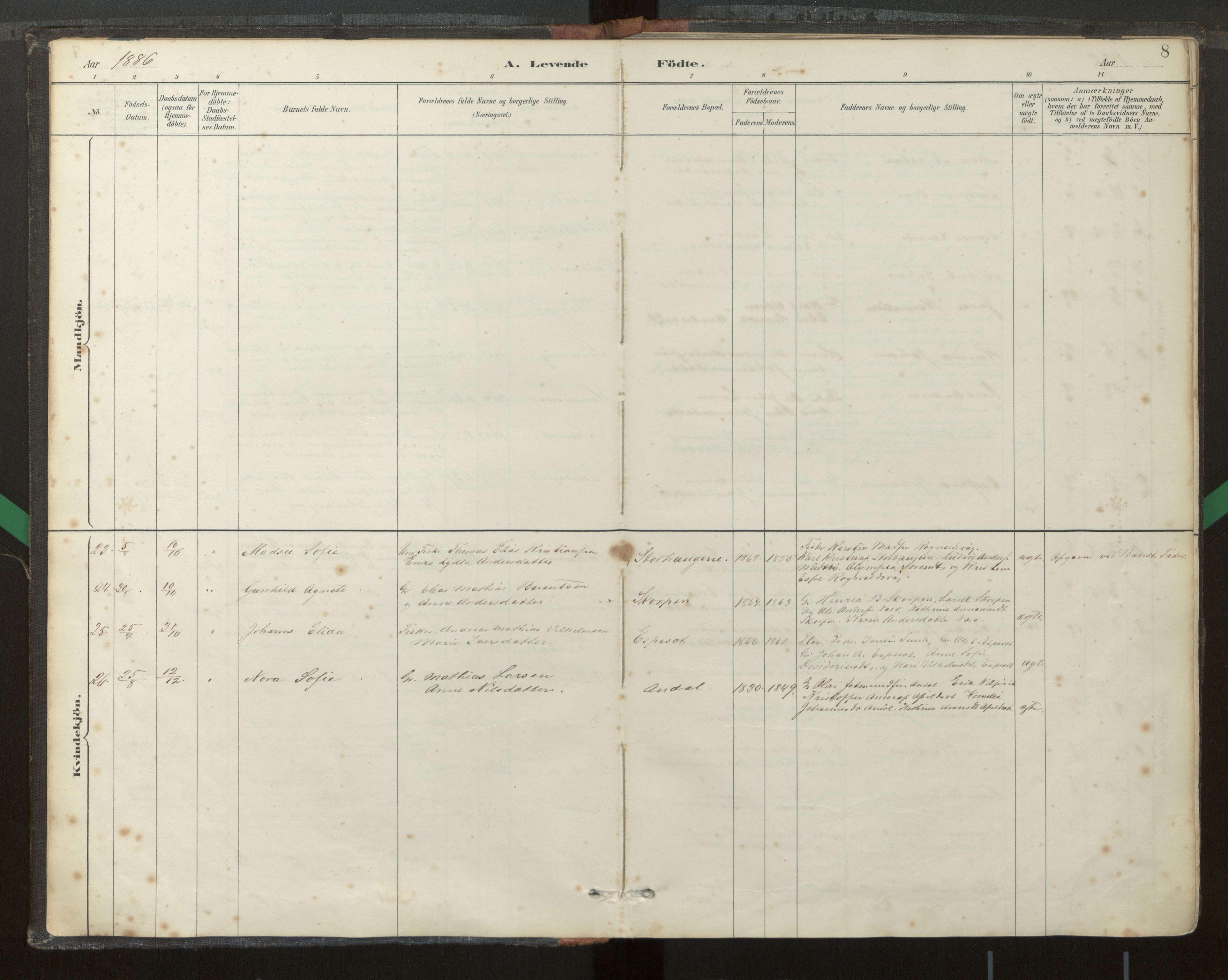 Kinn sokneprestembete, AV/SAB-A-80801/H/Haa/Haab/L0001: Parish register (official) no. B 1, 1886-1921, p. 8