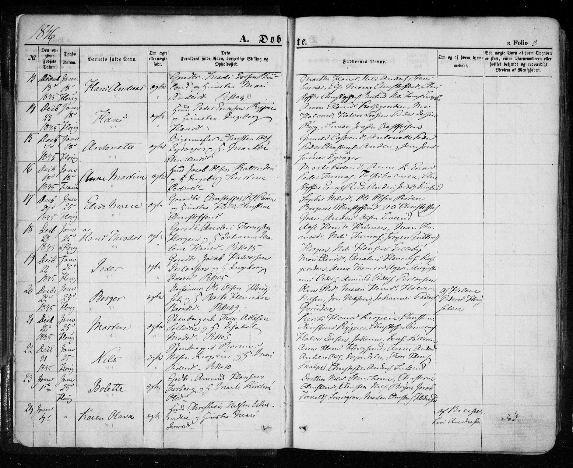 Eiker kirkebøker, SAKO/A-4/F/Fa/L0014: Parish register (official) no. I 14, 1846-1854, p. 3