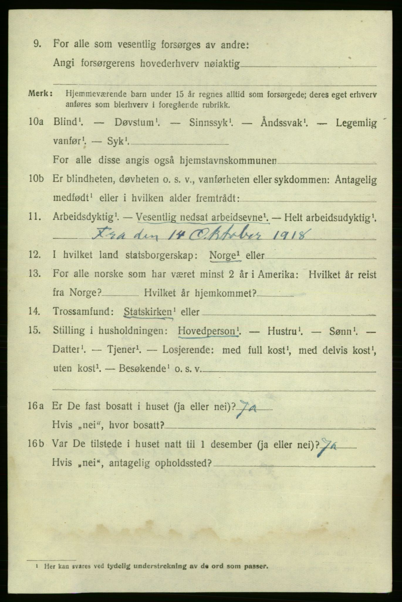 SAO, 1920 census for Fredrikshald, 1920, p. 20256