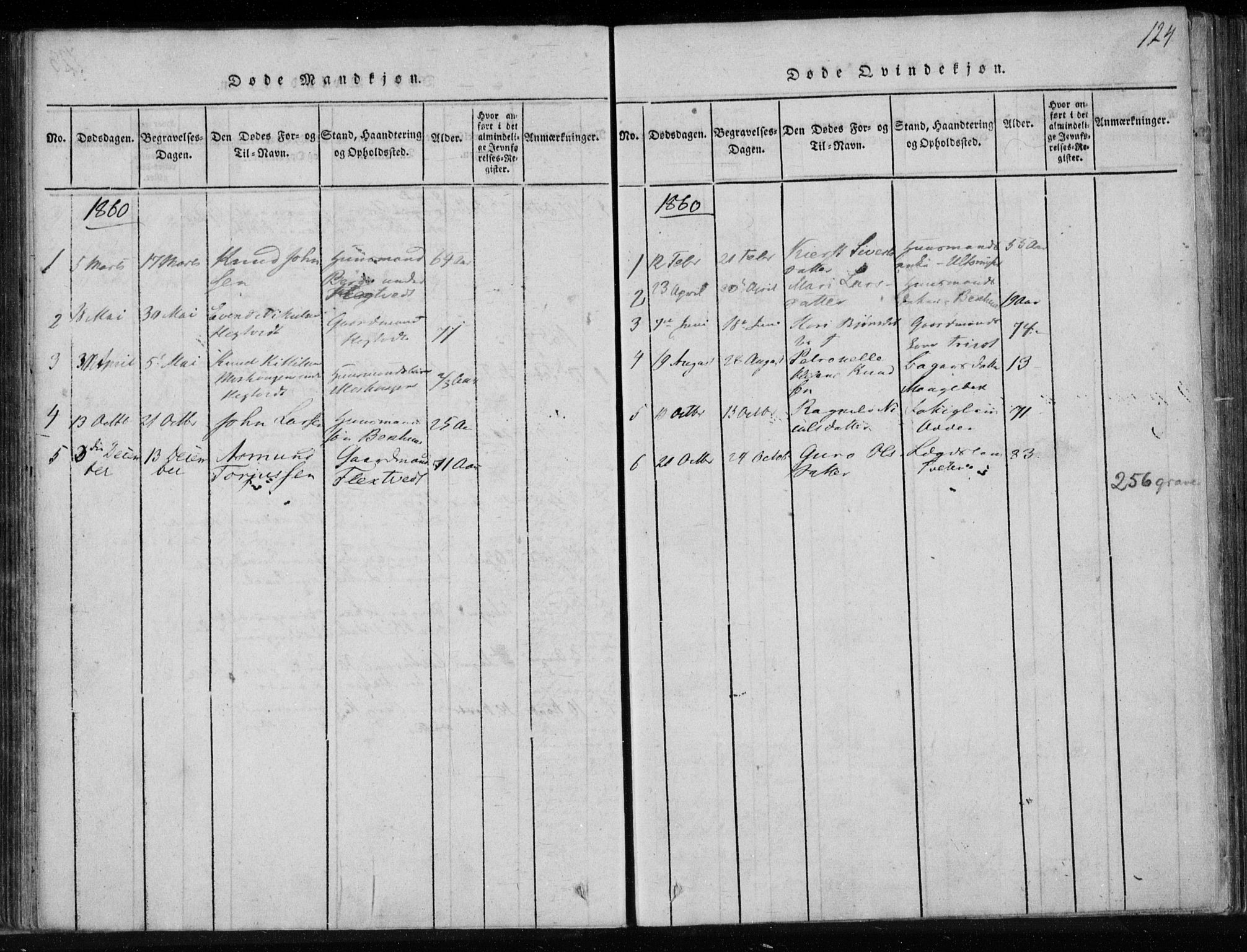 Lårdal kirkebøker, AV/SAKO-A-284/F/Fa/L0005: Parish register (official) no. I 5, 1815-1860, p. 124