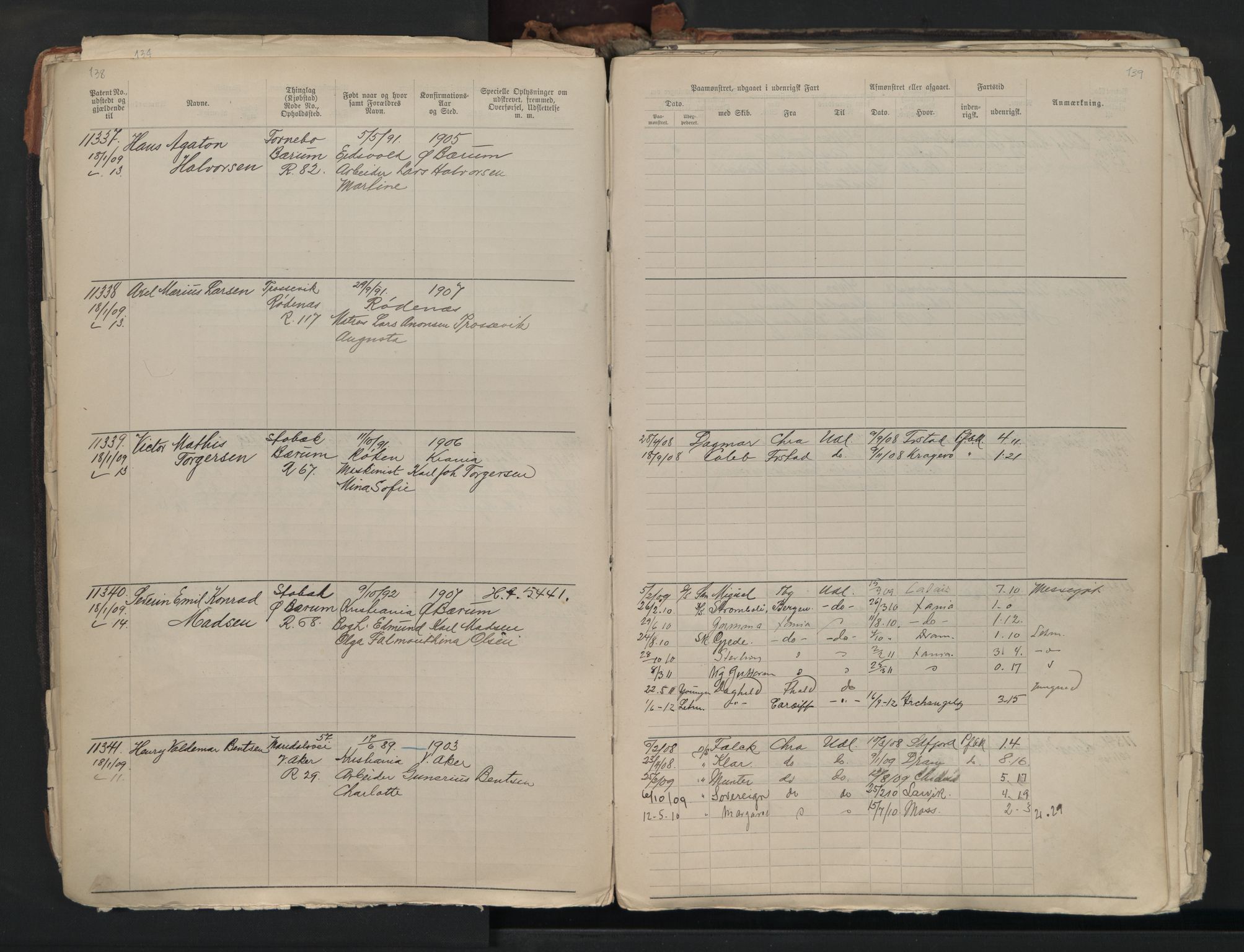 Oslo sjømannskontor, SAO/A-10595/F/Fb/L0001: Annotasjonsrulle, 1908-1938, p. 138-139