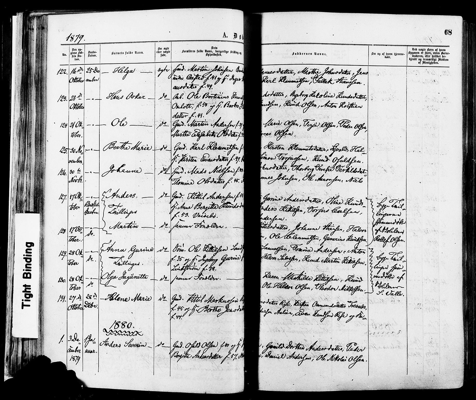 Øyestad sokneprestkontor, SAK/1111-0049/F/Fa/L0016: Parish register (official) no. A 16, 1874-1886, p. 68