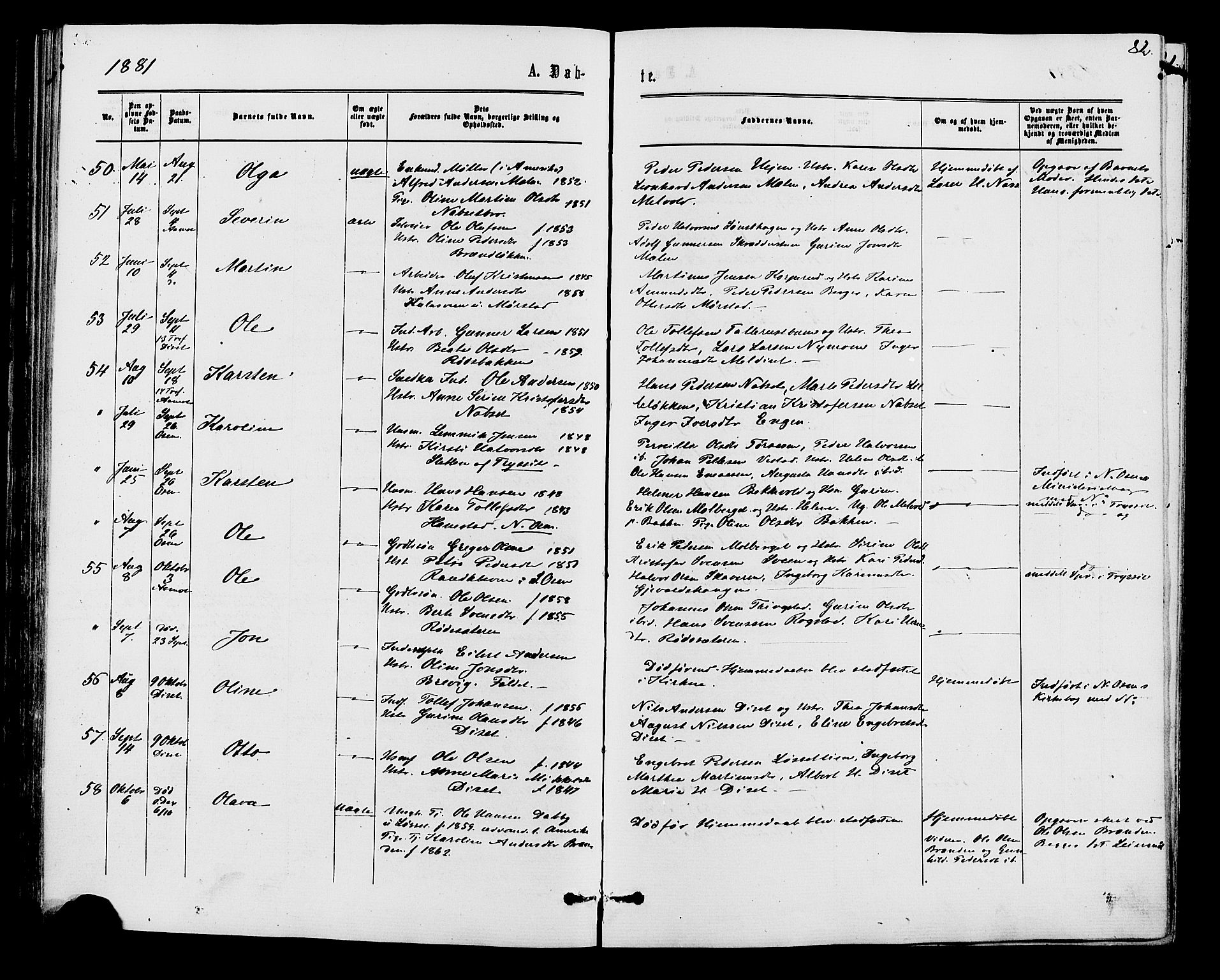 Åmot prestekontor, Hedmark, AV/SAH-PREST-056/H/Ha/Haa/L0009: Parish register (official) no. 9, 1875-1883, p. 82