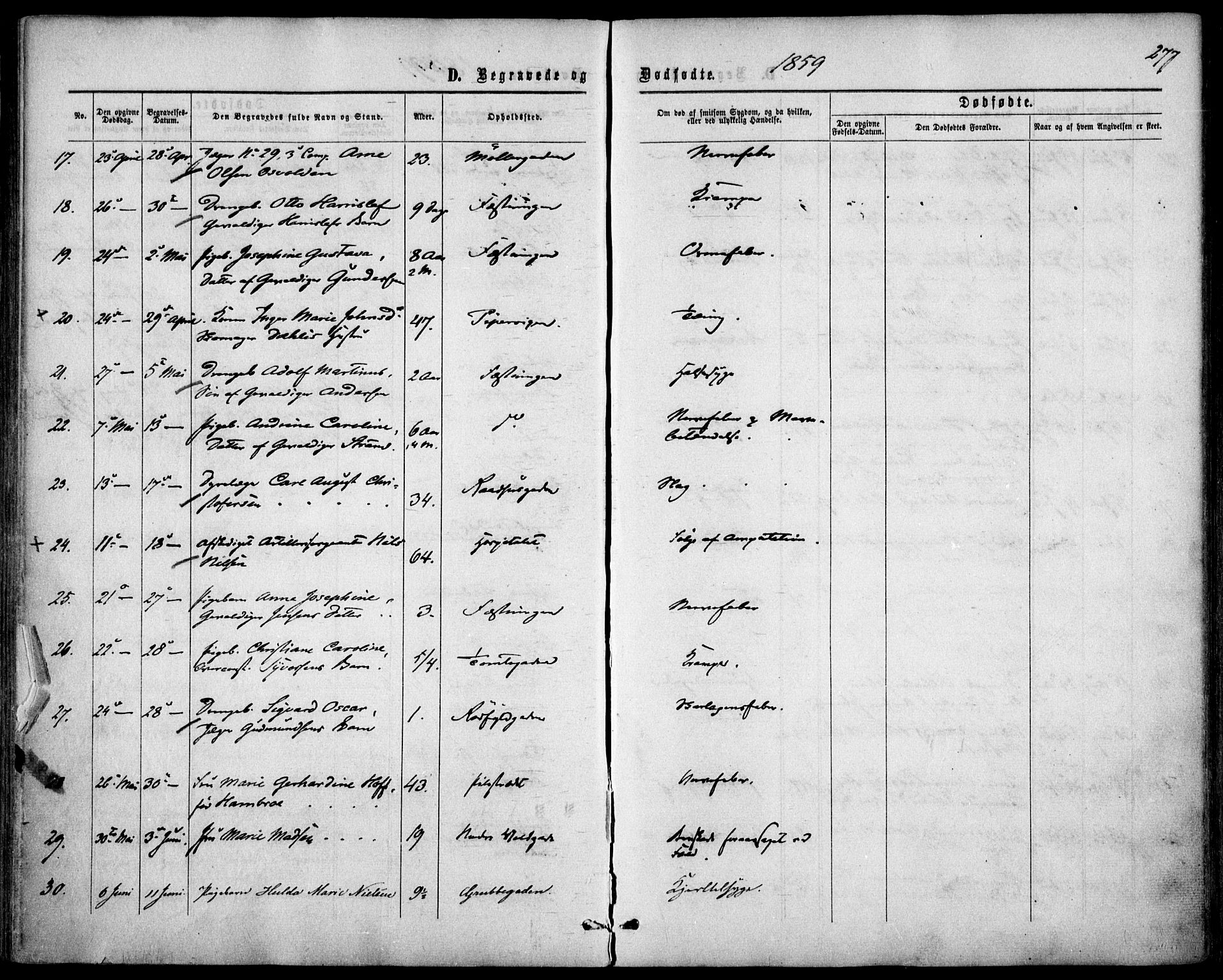 Garnisonsmenigheten Kirkebøker, AV/SAO-A-10846/F/Fa/L0010: Parish register (official) no. 10, 1859-1869, p. 277