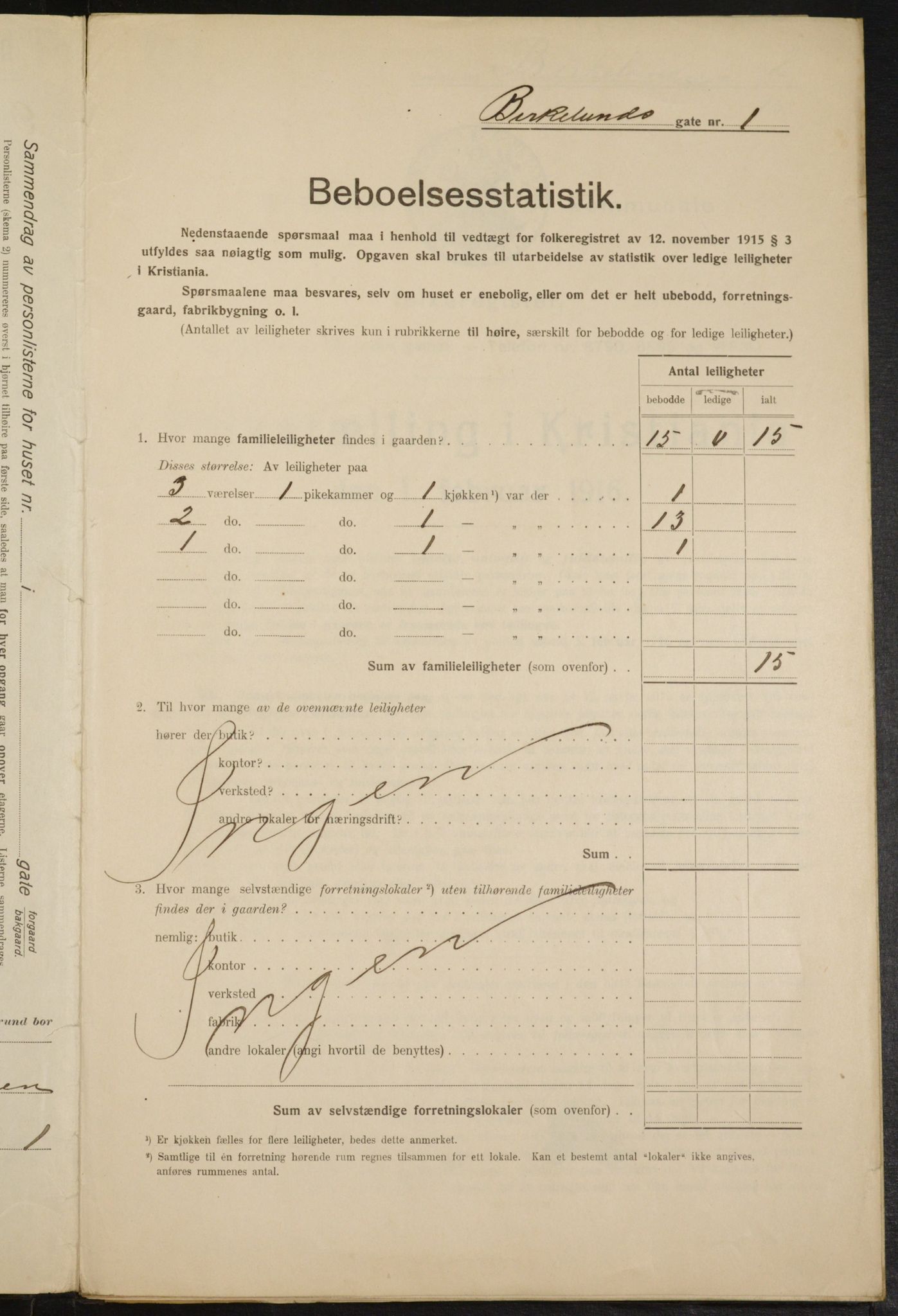 OBA, Municipal Census 1916 for Kristiania, 1916, p. 5096