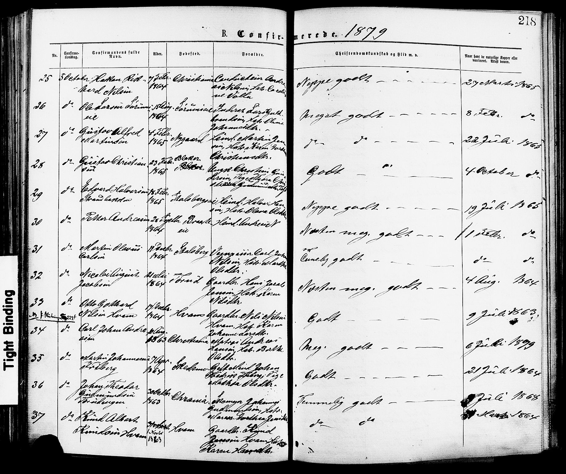 Skedsmo prestekontor Kirkebøker, AV/SAO-A-10033a/F/Fa/L0012: Parish register (official) no. I 12, 1876-1883, p. 218