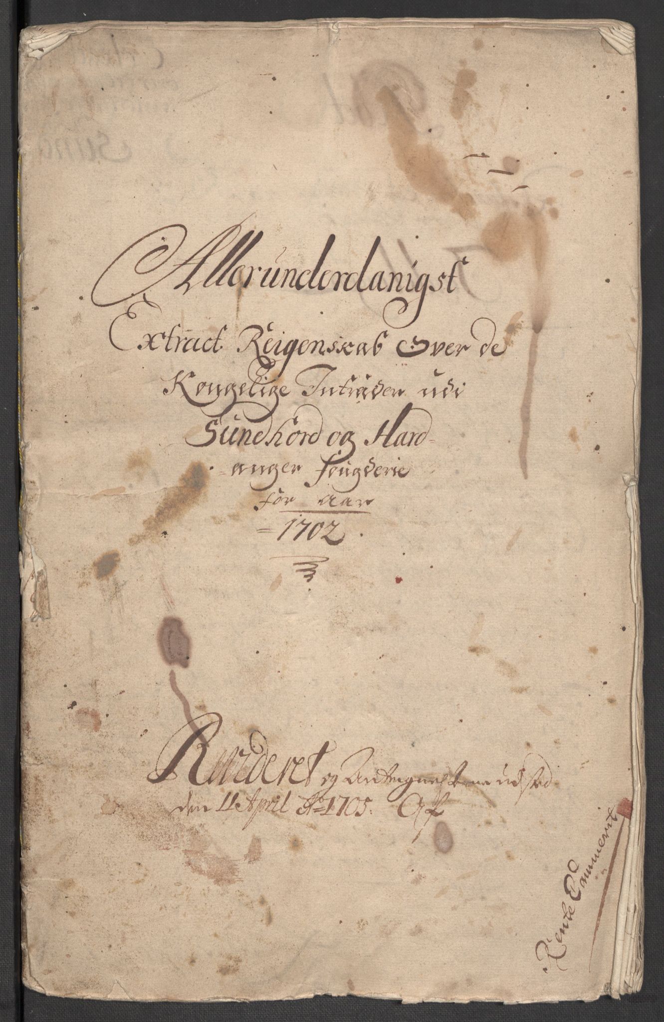 Rentekammeret inntil 1814, Reviderte regnskaper, Fogderegnskap, AV/RA-EA-4092/R48/L2980: Fogderegnskap Sunnhordland og Hardanger, 1702, p. 5