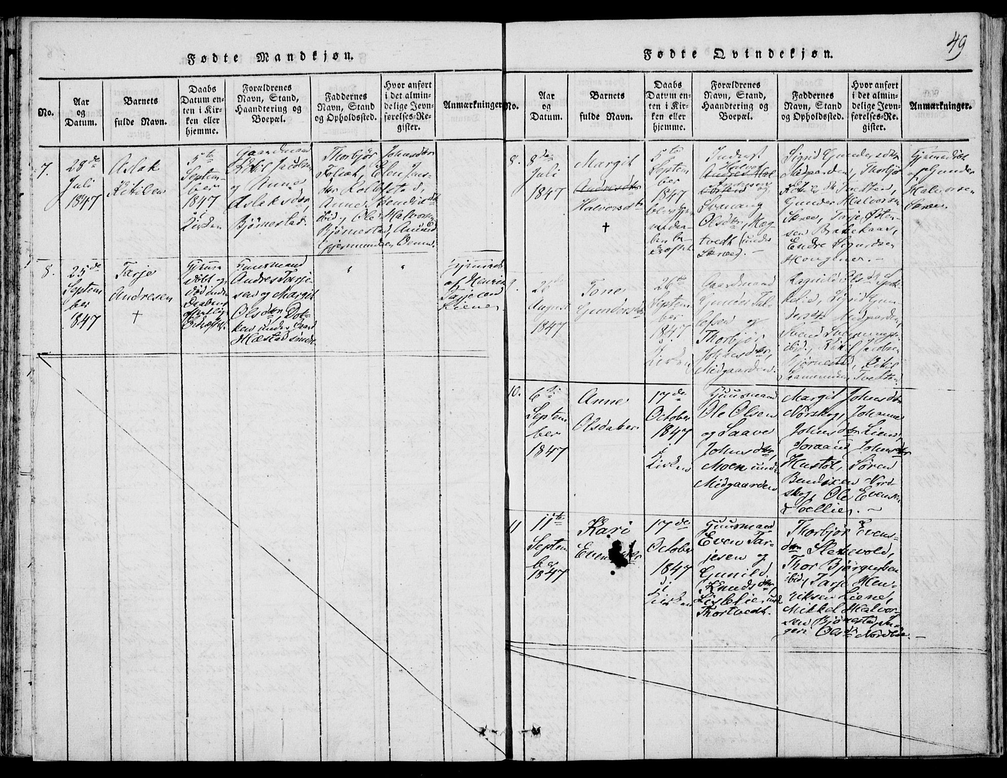 Fyresdal kirkebøker, SAKO/A-263/F/Fb/L0001: Parish register (official) no. II 1, 1815-1854, p. 49