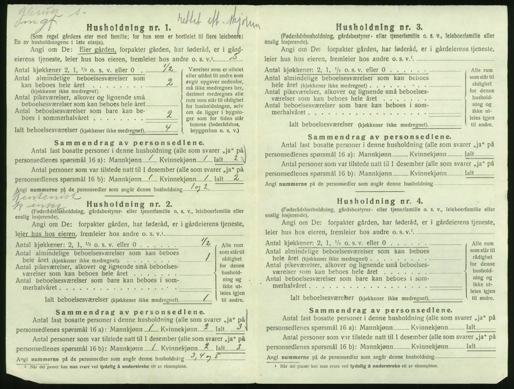 SAK, 1920 census for Froland, 1920, p. 44