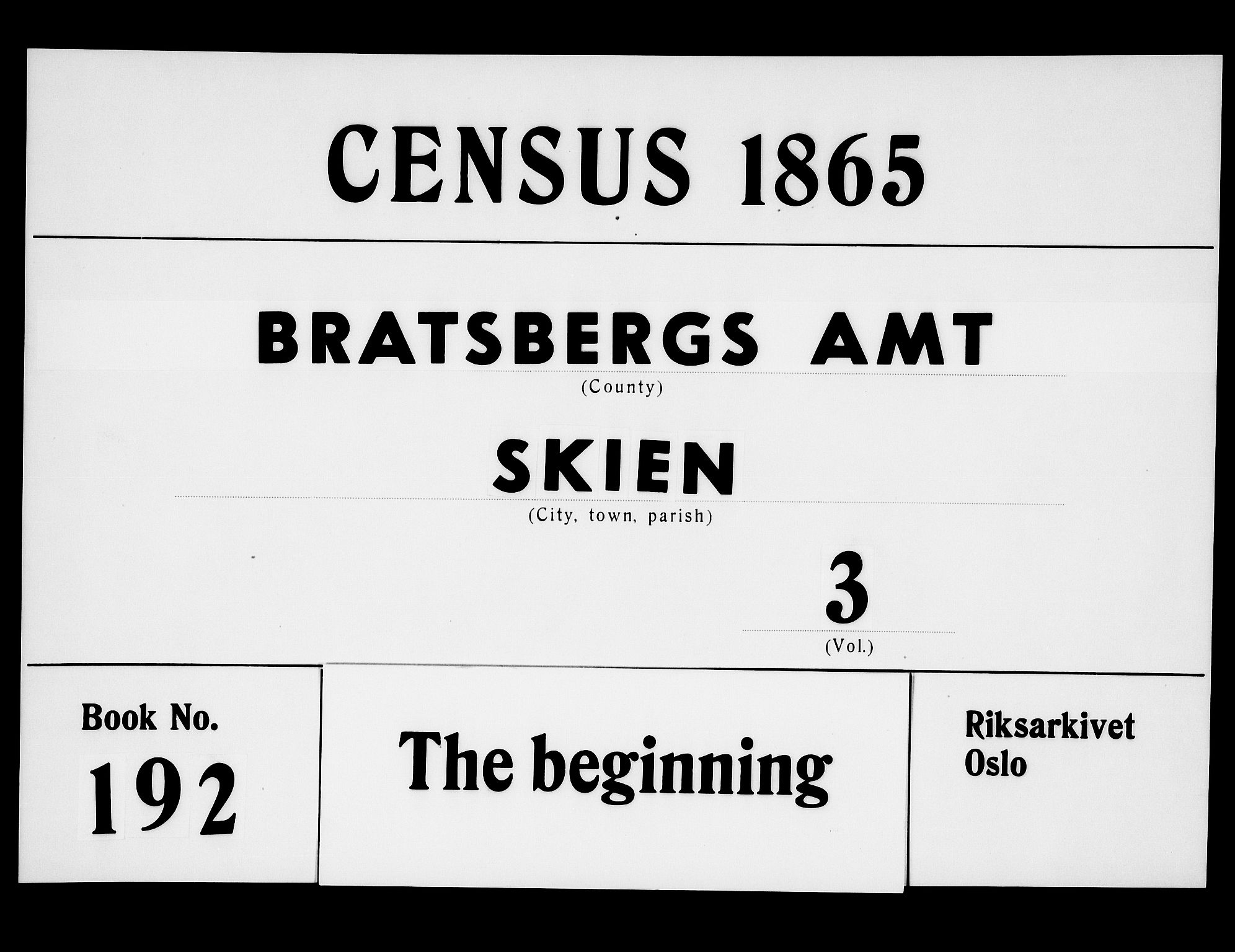 RA, 1865 census for Skien, 1865, p. 822