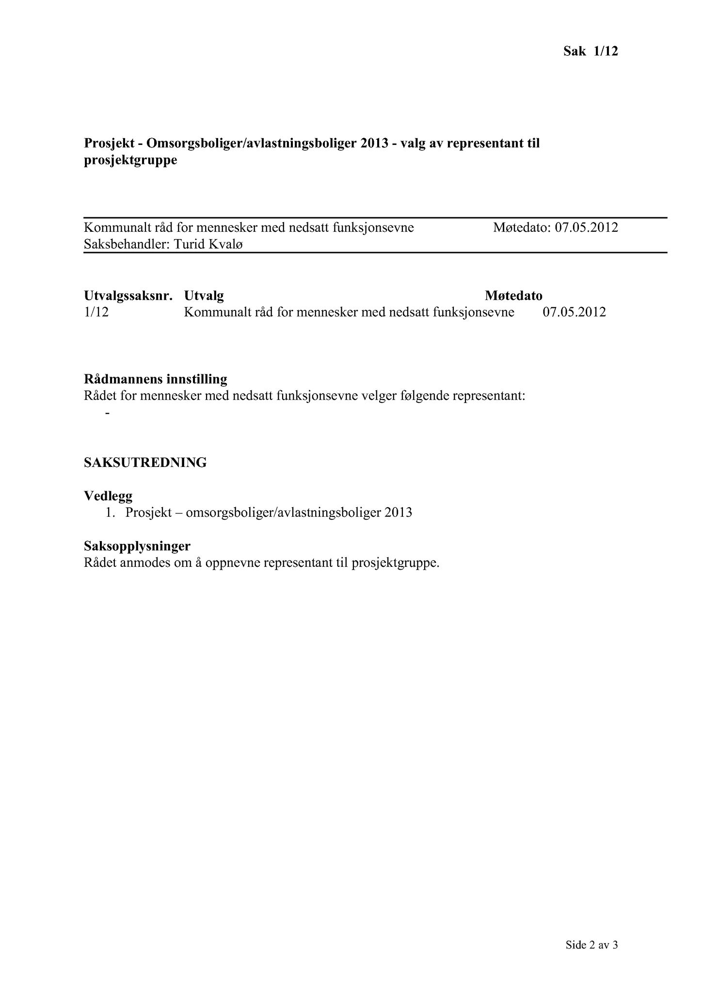 Klæbu Kommune, TRKO/KK/08-KMNF/L002: Kommunalt råd for mennesker med nedsatt funksjonsevne - Møtedokumenter, 2012, p. 6