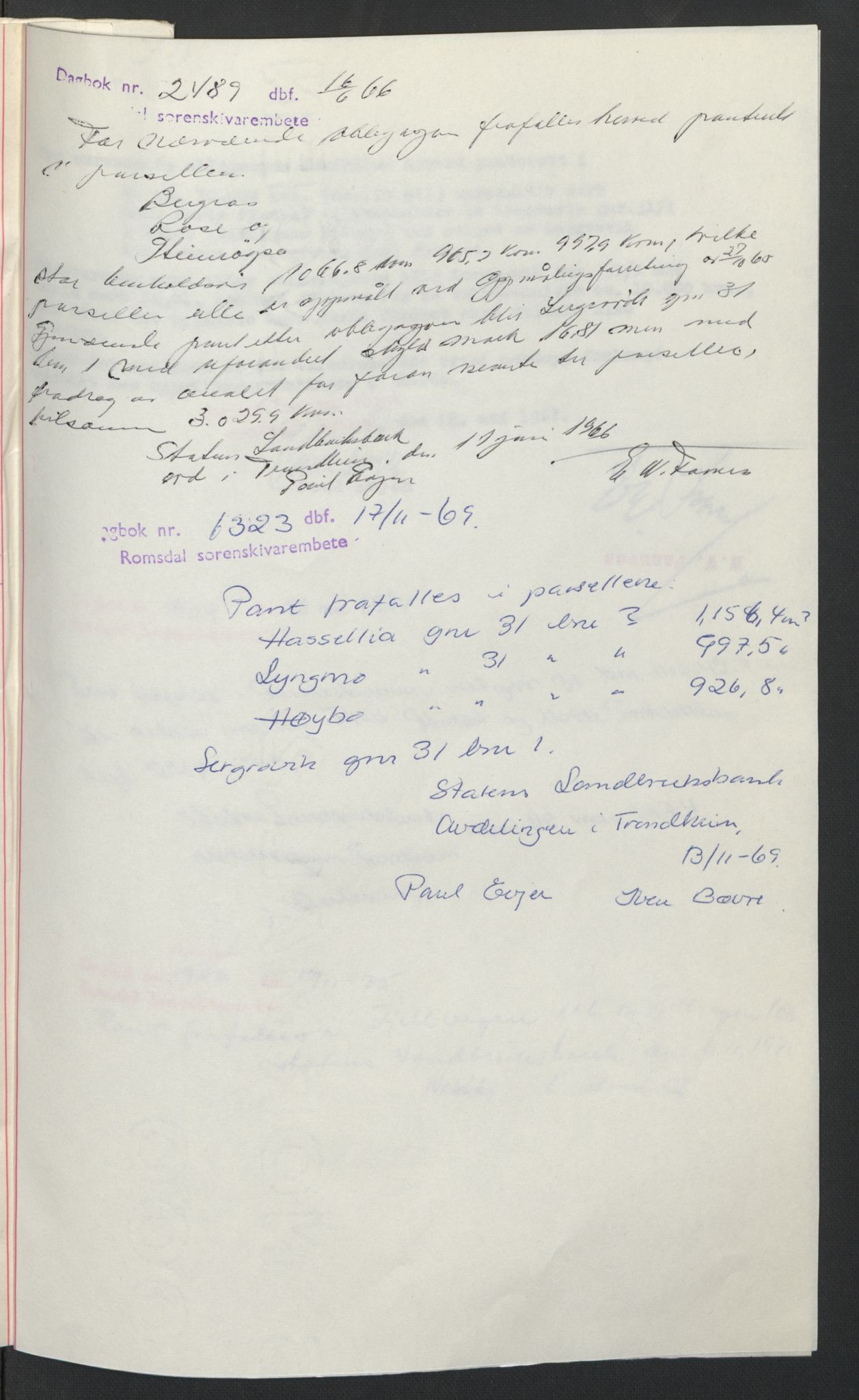 Romsdal sorenskriveri, AV/SAT-A-4149/1/2/2C: Mortgage book no. B4, 1948-1949, Diary no: : 2189/1966