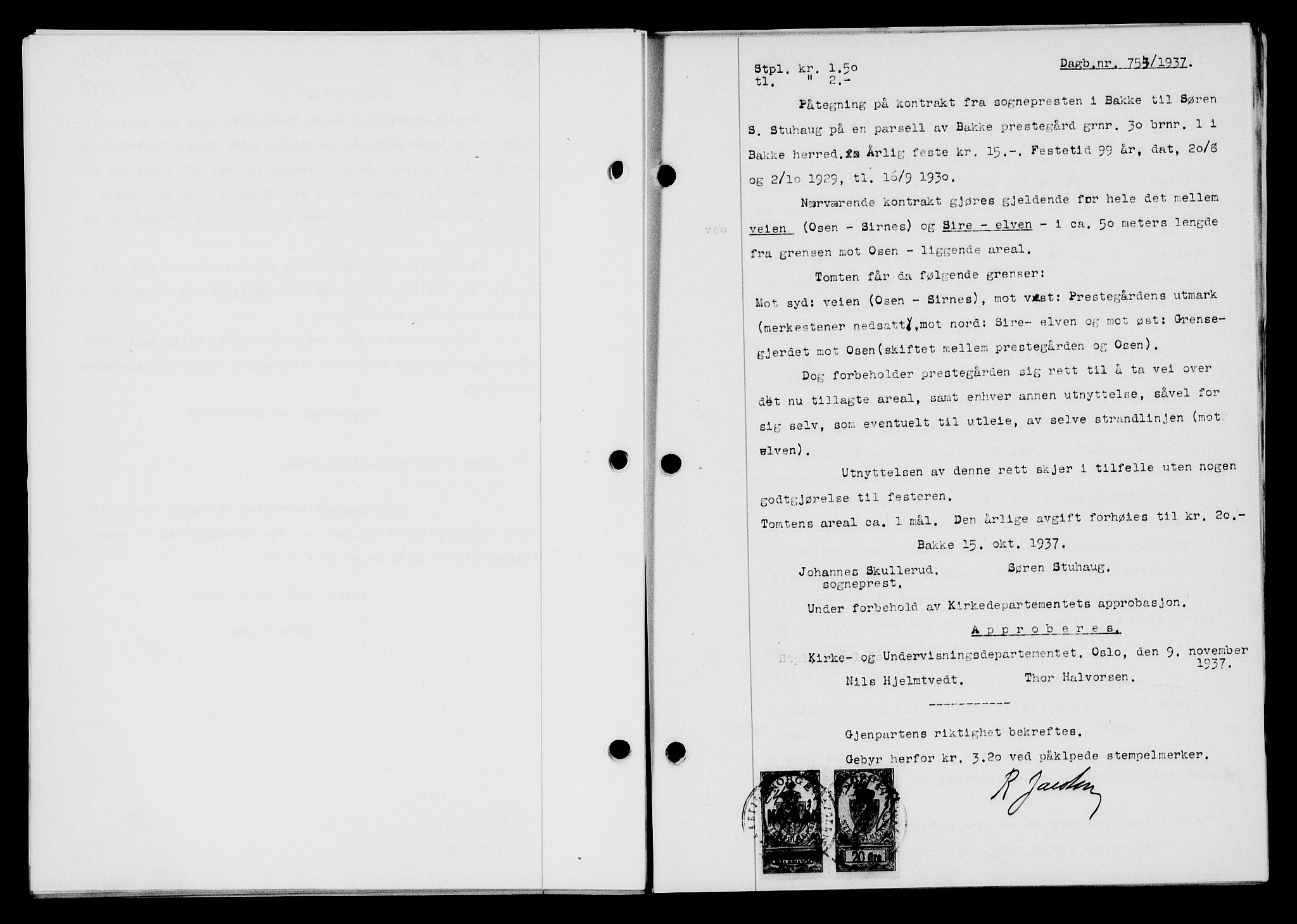 Flekkefjord sorenskriveri, SAK/1221-0001/G/Gb/Gba/L0054: Mortgage book no. A-2, 1937-1938, Diary no: : 753/1937