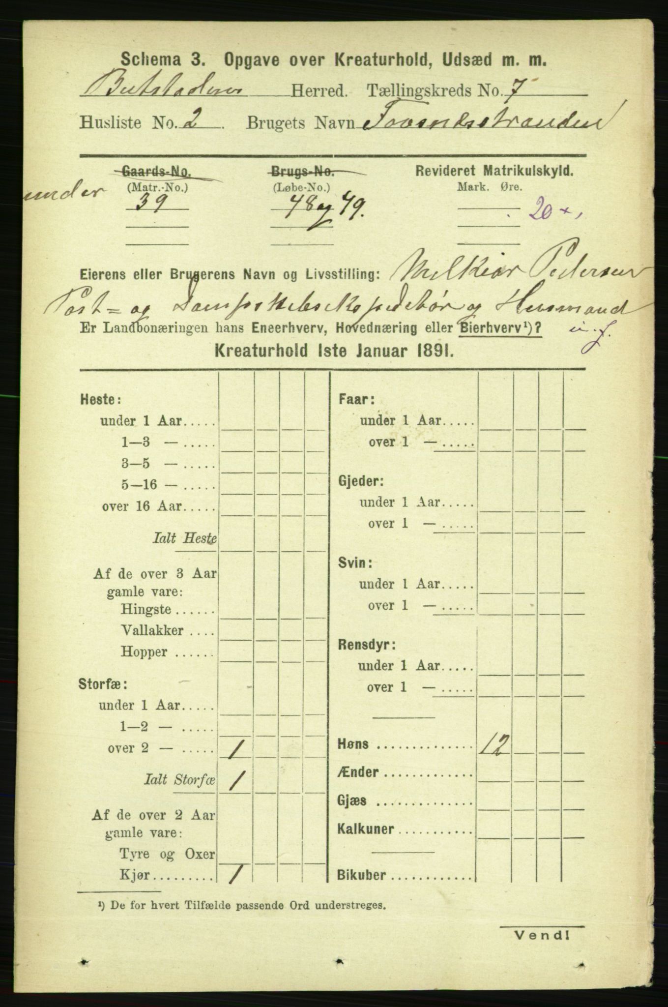 RA, 1891 census for 1727 Beitstad, 1891, p. 5899