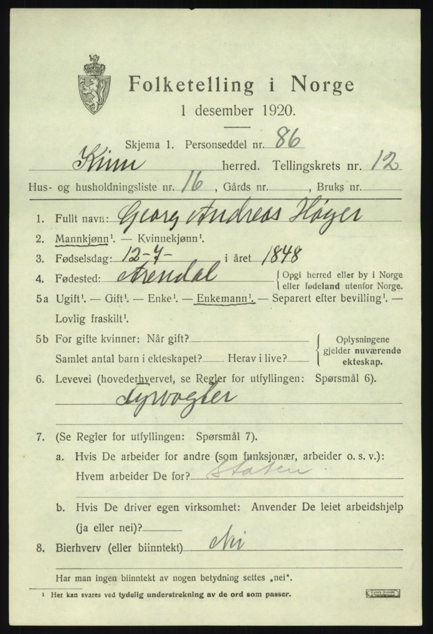 SAB, 1920 census for Kinn, 1920, p. 4669