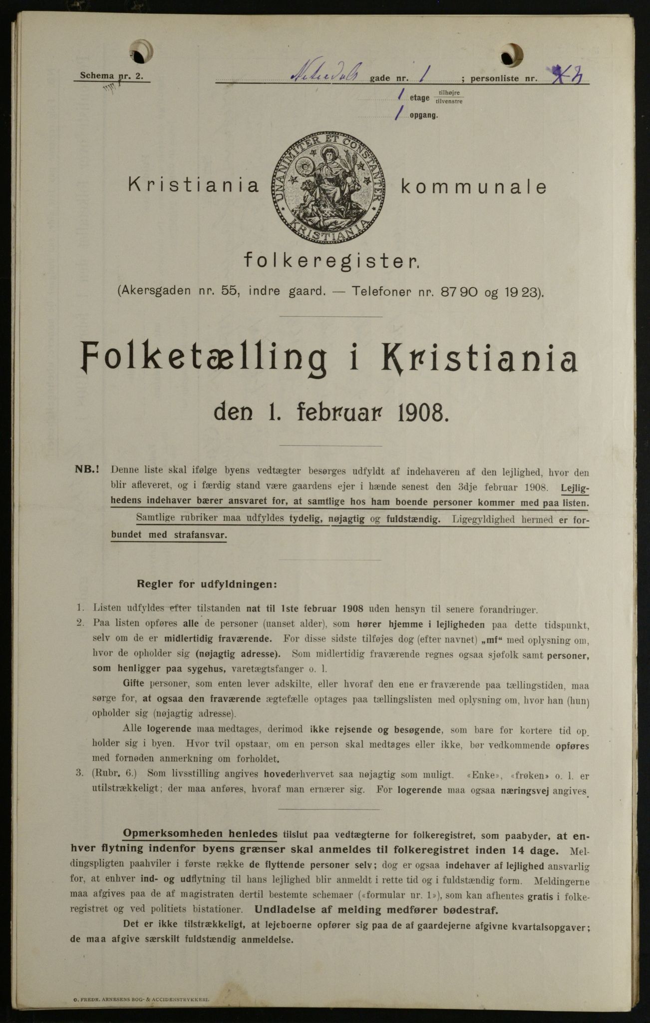 OBA, Municipal Census 1908 for Kristiania, 1908, p. 63877