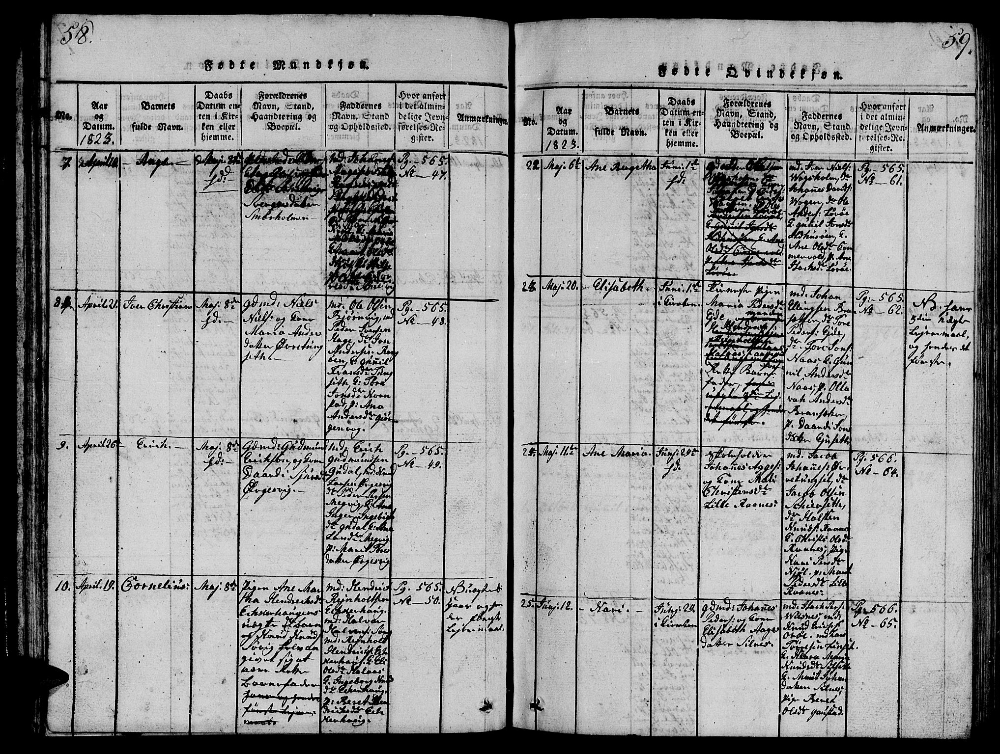 Ministerialprotokoller, klokkerbøker og fødselsregistre - Møre og Romsdal, AV/SAT-A-1454/570/L0831: Parish register (official) no. 570A05, 1819-1829, p. 58-59