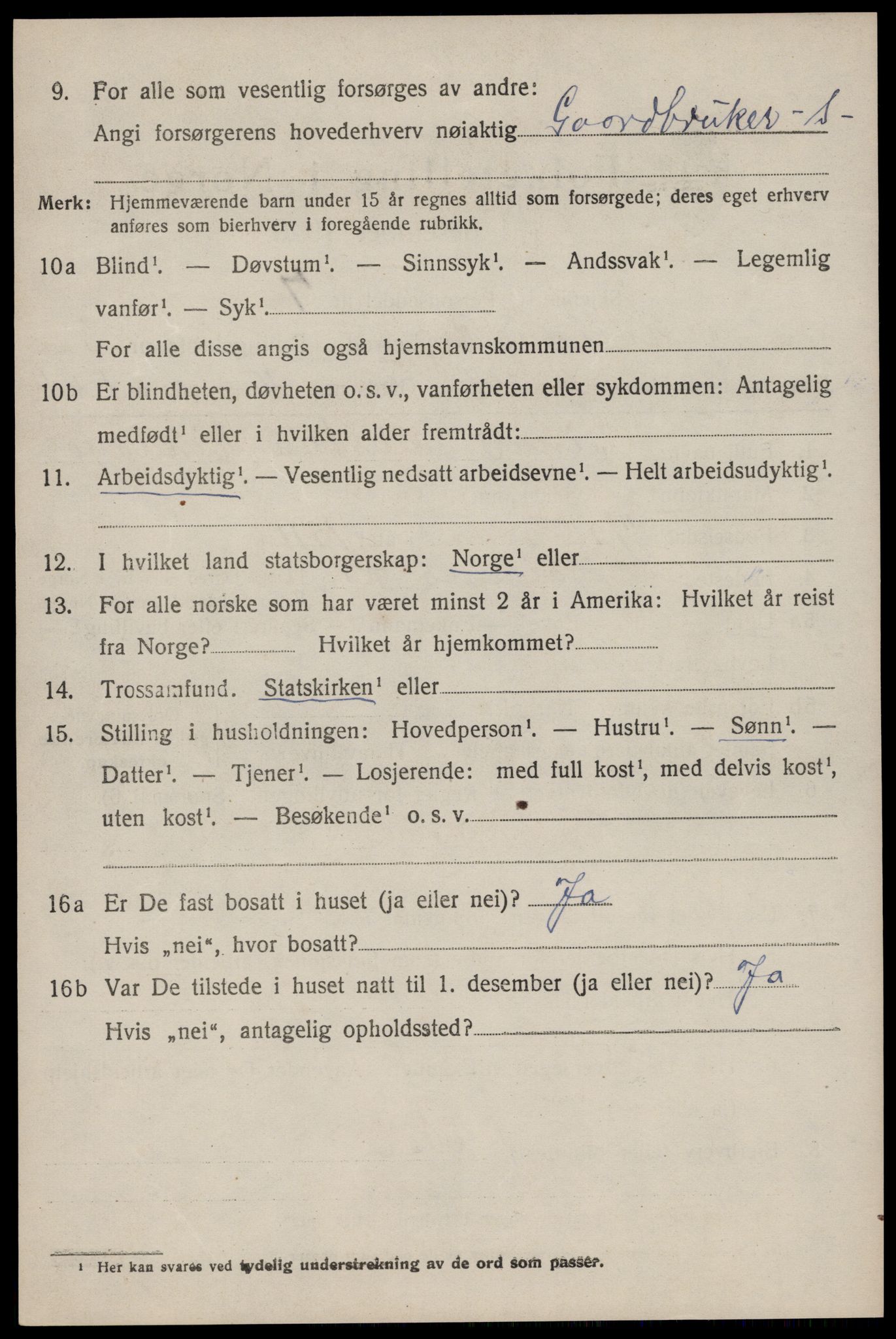 SAST, 1920 census for Høyland, 1920, p. 3255