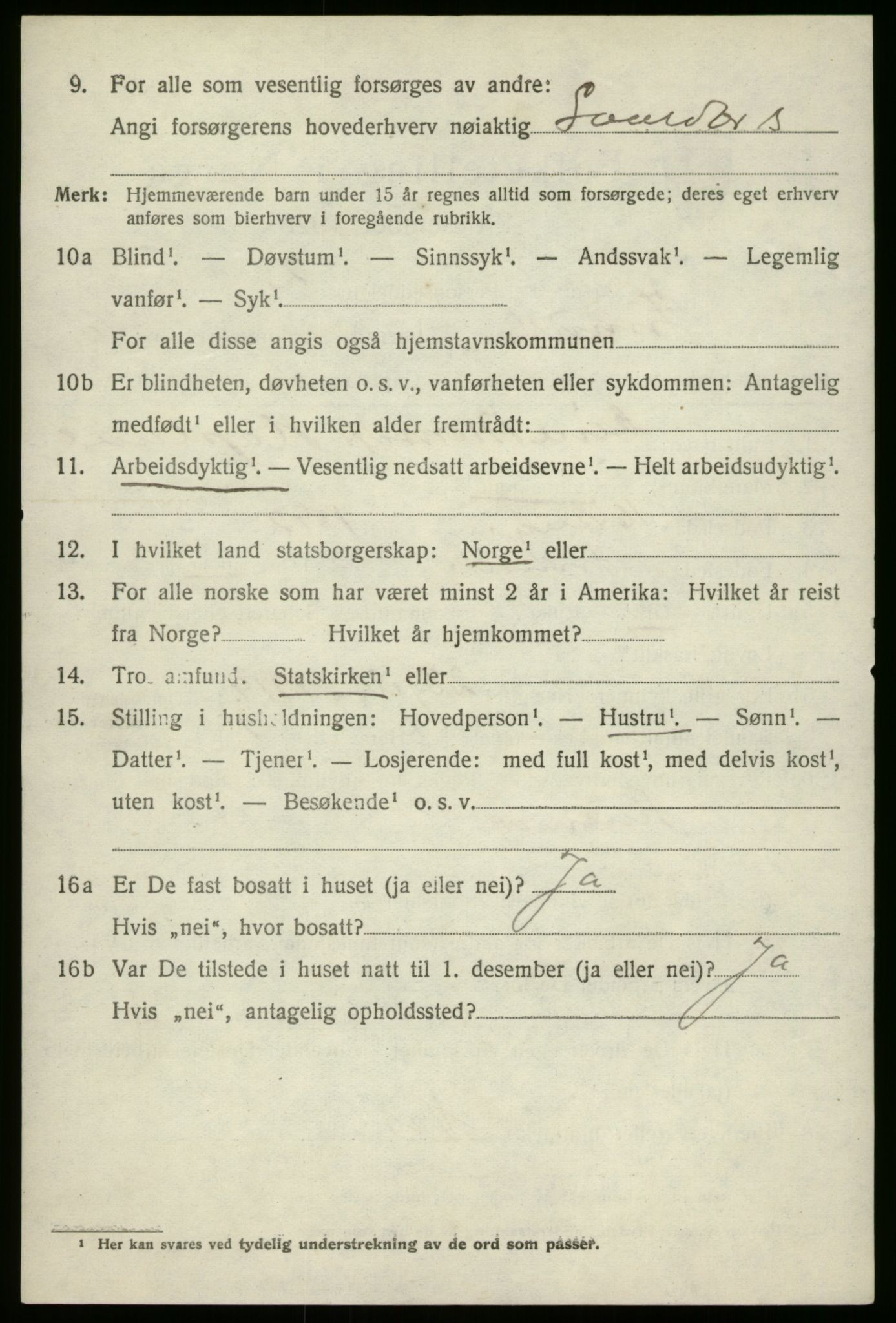 SAB, 1920 census for Innvik, 1920, p. 4106