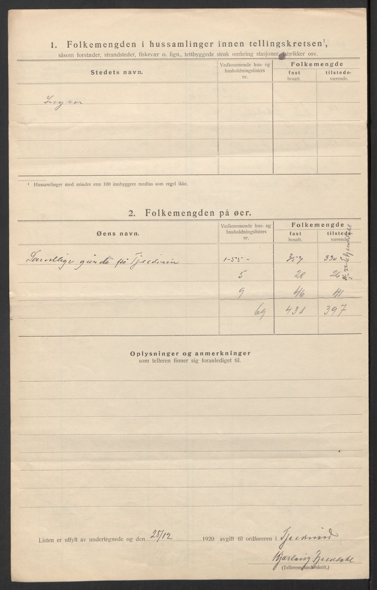 SAT, 1920 census for Tjeldsund, 1920, p. 16