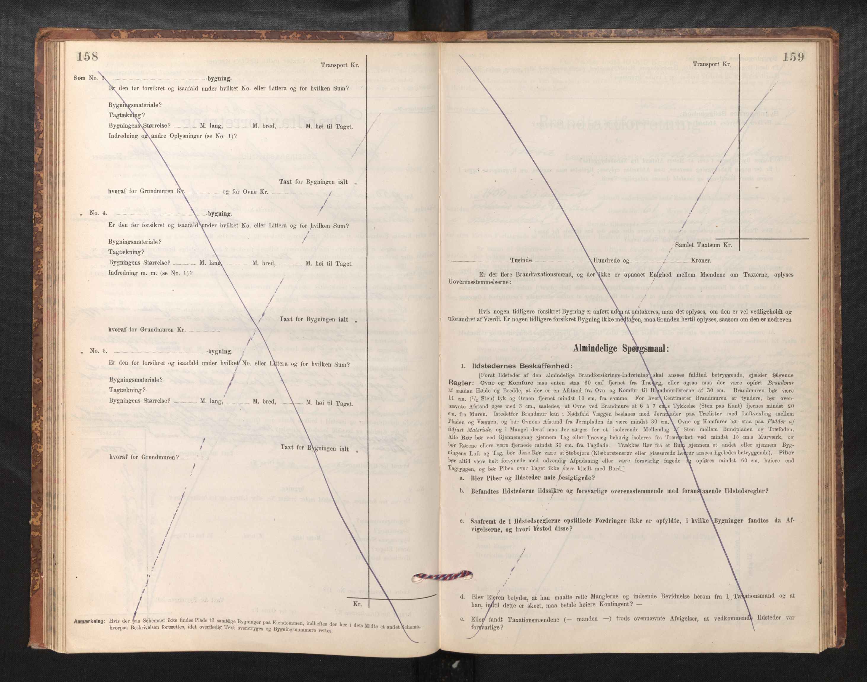 Lensmannen i Fusa, AV/SAB-A-32401/1/0012/L0003: Branntakstprotokoll, skjematakst, 1895-1950, p. 158-159