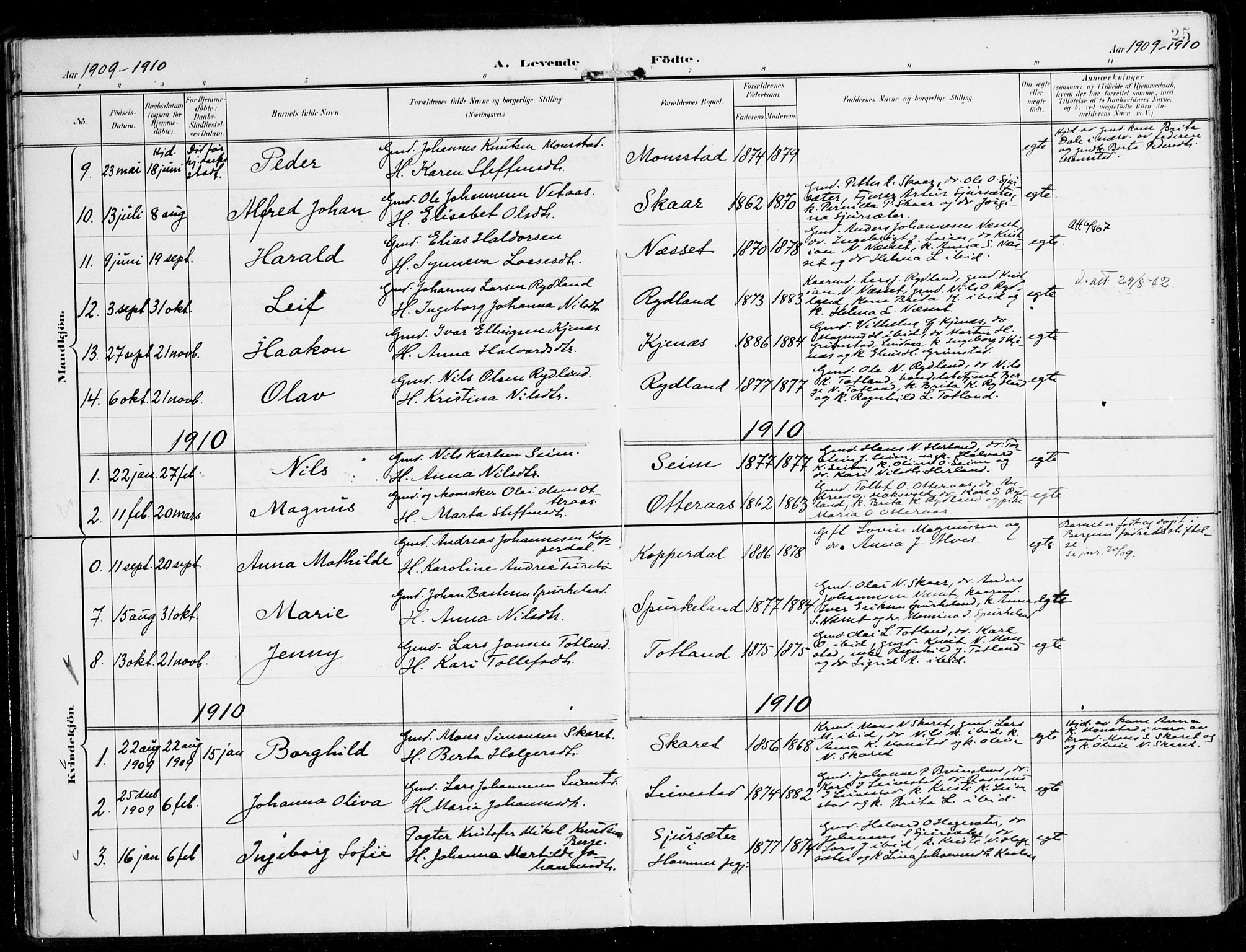 Alversund Sokneprestembete, AV/SAB-A-73901/H/Ha/Haa/Haad/L0004: Parish register (official) no. D 4, 1898-1926, p. 25