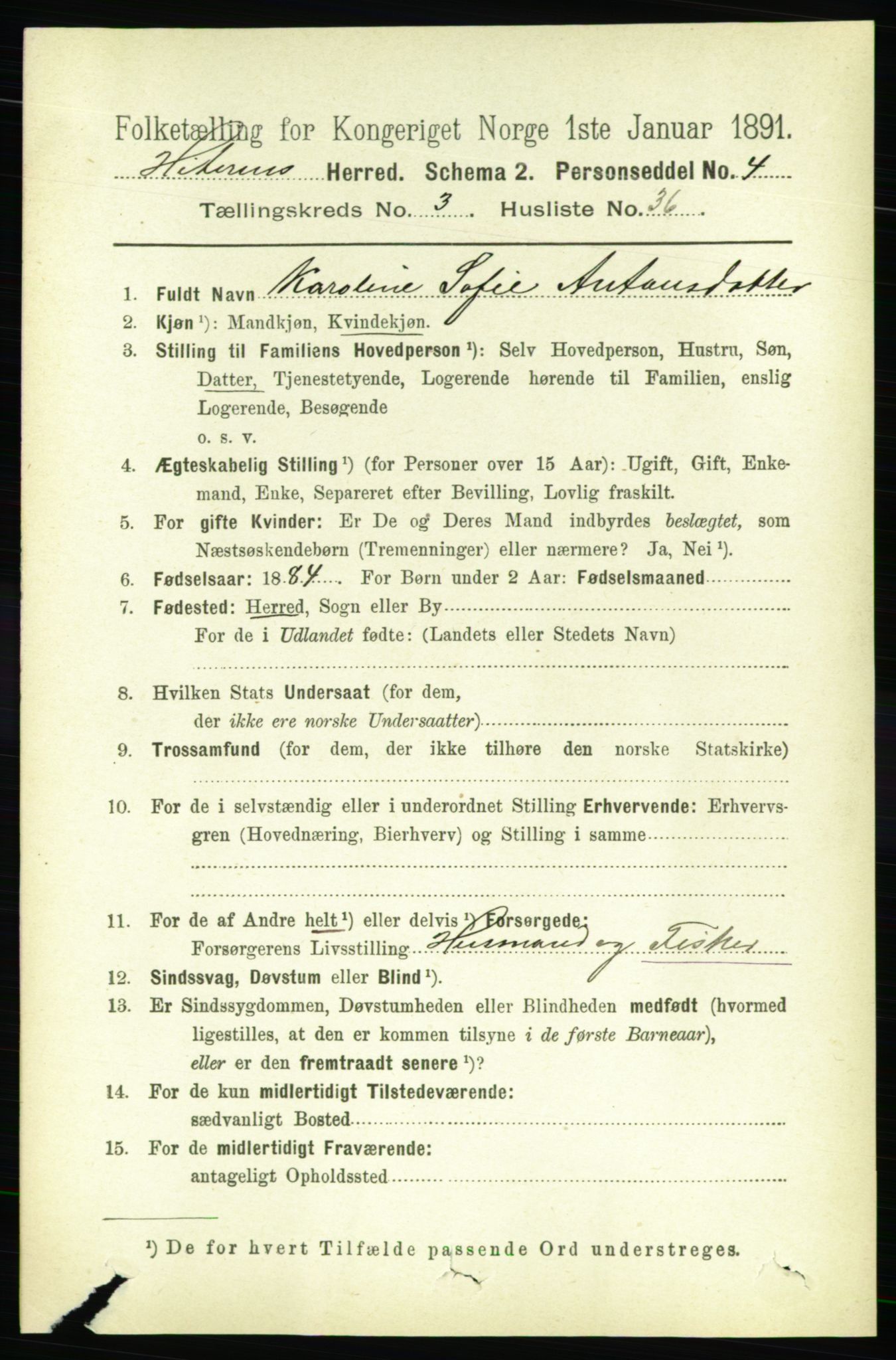 RA, 1891 census for 1617 Hitra, 1891, p. 715