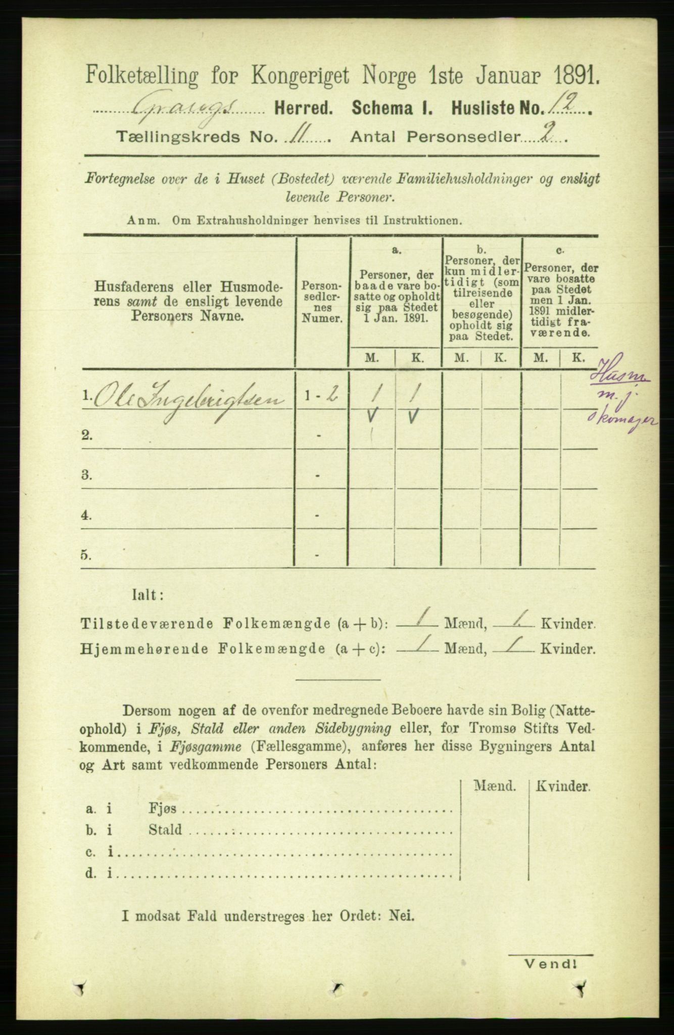 RA, 1891 census for 1742 Grong, 1891, p. 4042