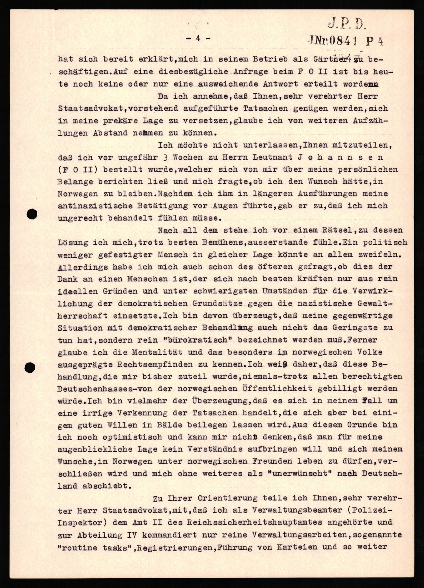 Forsvaret, Forsvarets overkommando II, AV/RA-RAFA-3915/D/Db/L0025: CI Questionaires. Tyske okkupasjonsstyrker i Norge. Tyskere., 1945-1946, p. 427