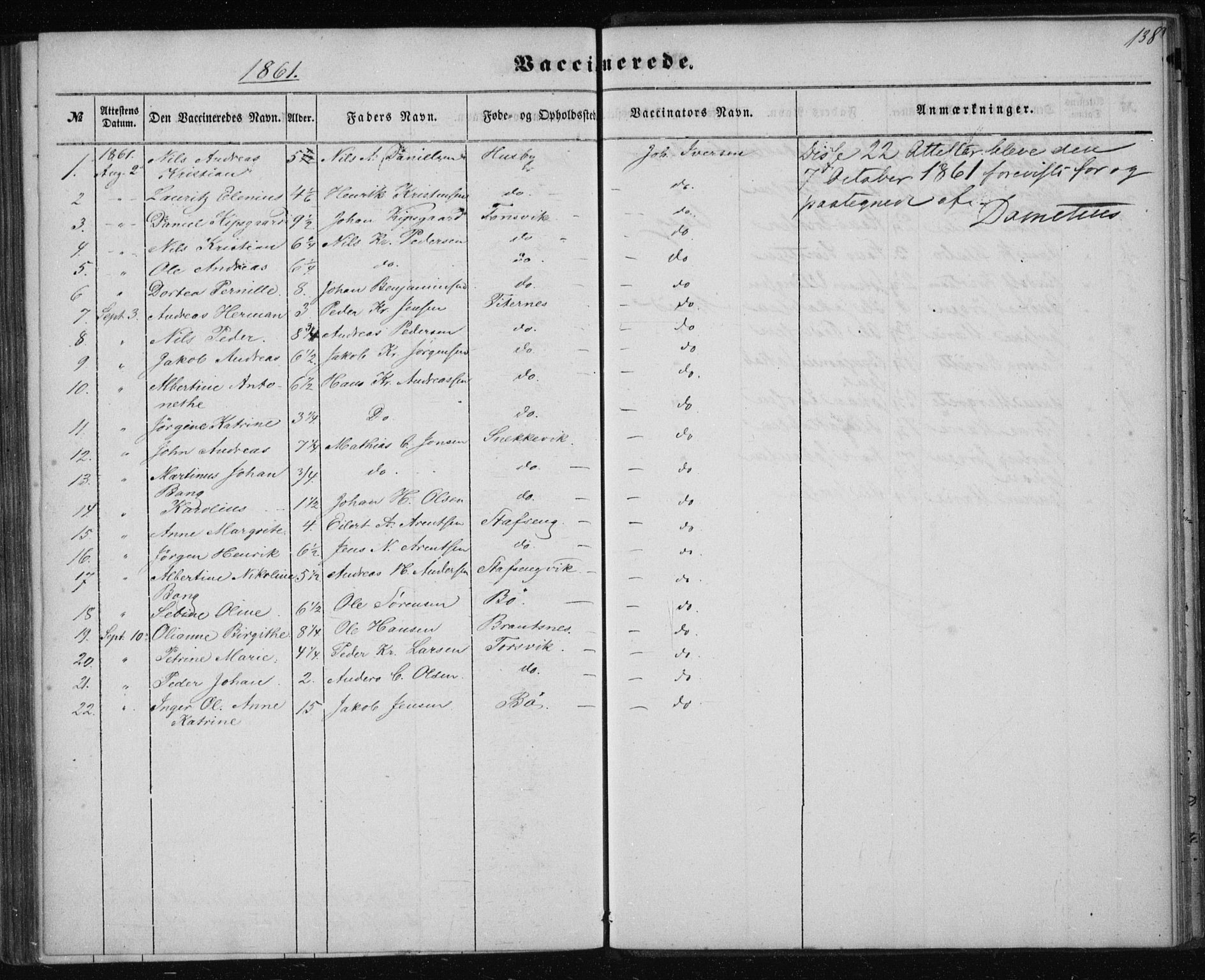 Ministerialprotokoller, klokkerbøker og fødselsregistre - Nordland, AV/SAT-A-1459/835/L0523: Parish register (official) no. 835A01, 1855-1865, p. 138