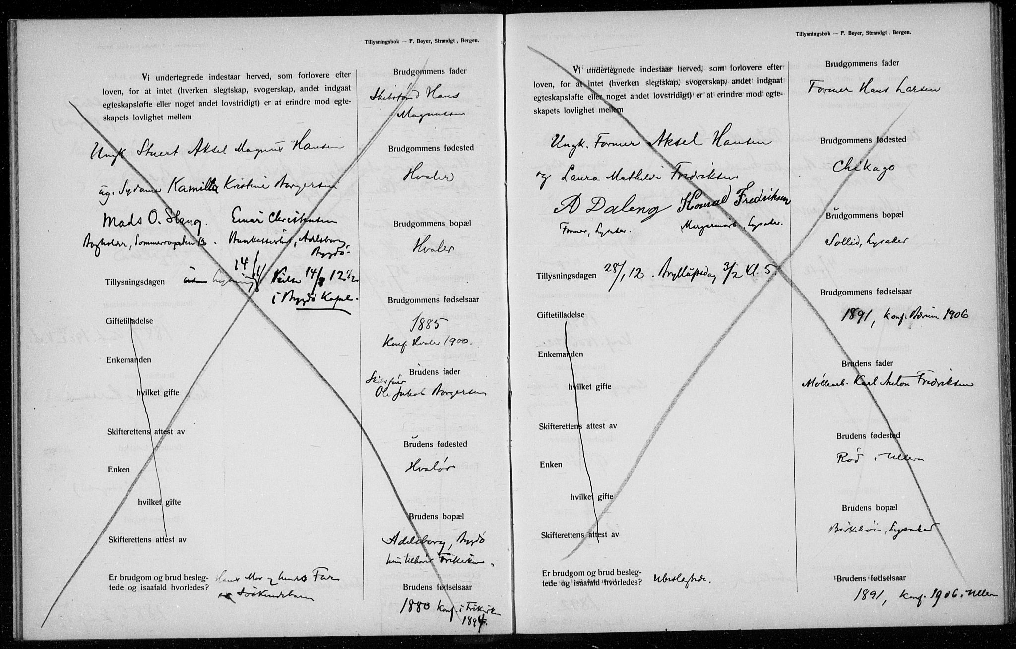 Ullern prestekontor Kirkebøker, AV/SAO-A-10740/H/L0001: Banns register no. 1, 1911-1916