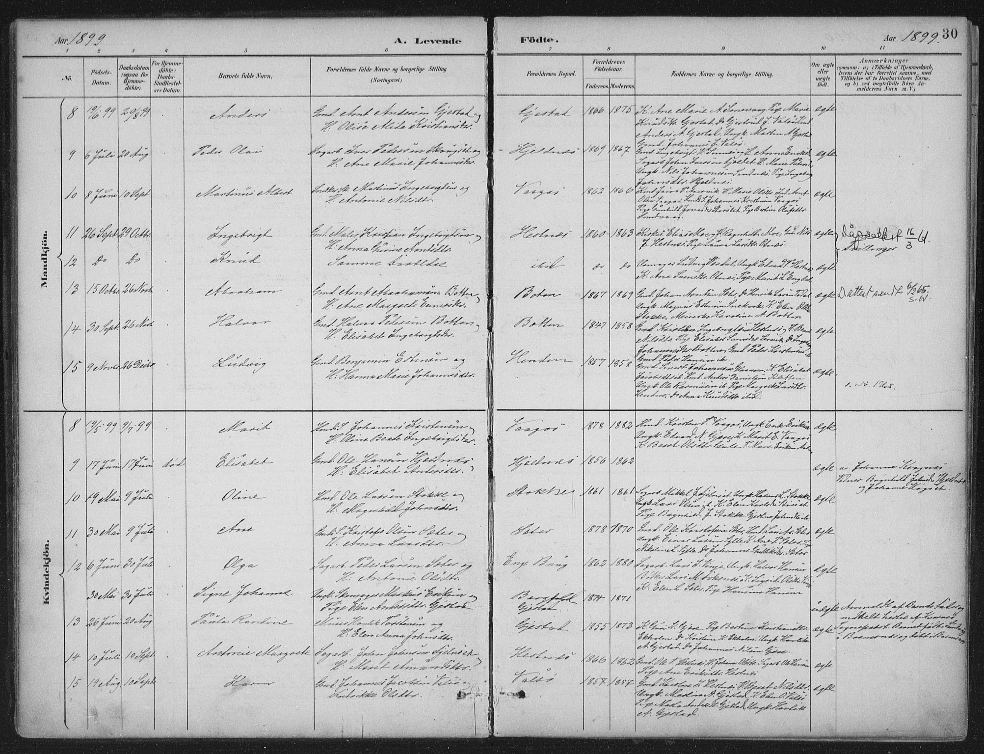 Ministerialprotokoller, klokkerbøker og fødselsregistre - Møre og Romsdal, AV/SAT-A-1454/580/L0925: Parish register (official) no. 580A02, 1888-1913, p. 30