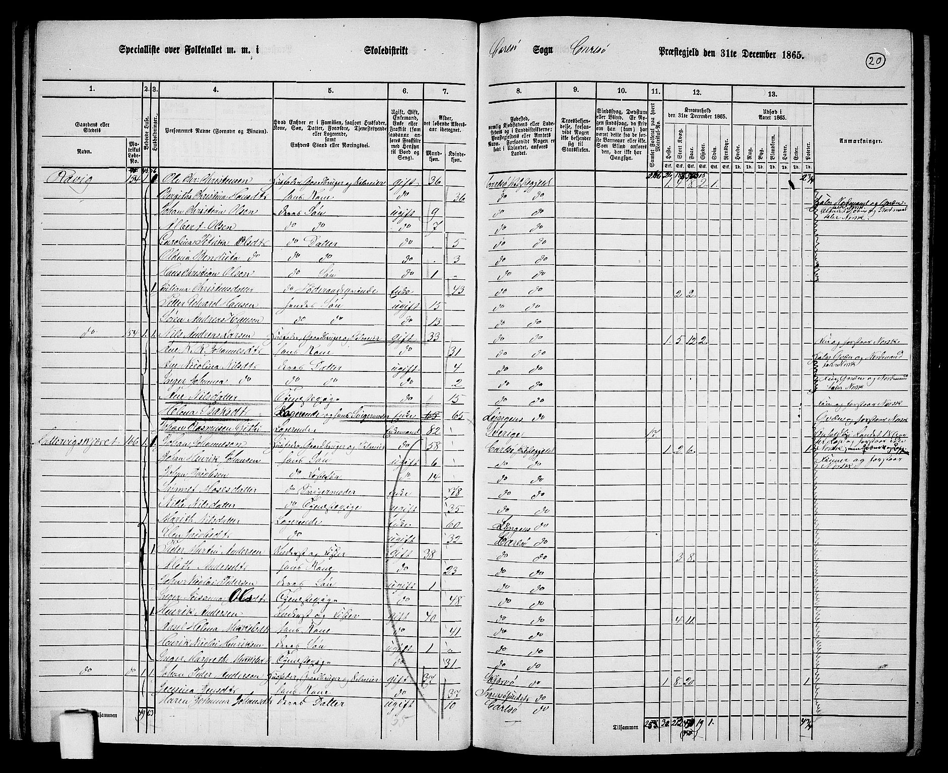 RA, 1865 census for Karlsøy, 1865, p. 19