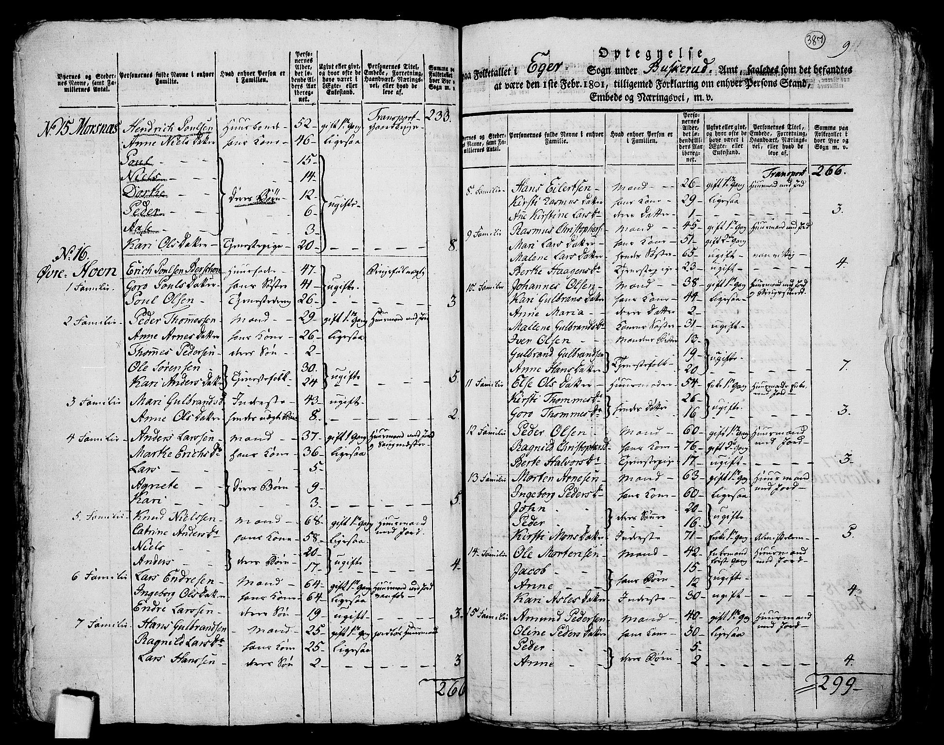 RA, 1801 census for 0624P Eiker, 1801, p. 386b-387a