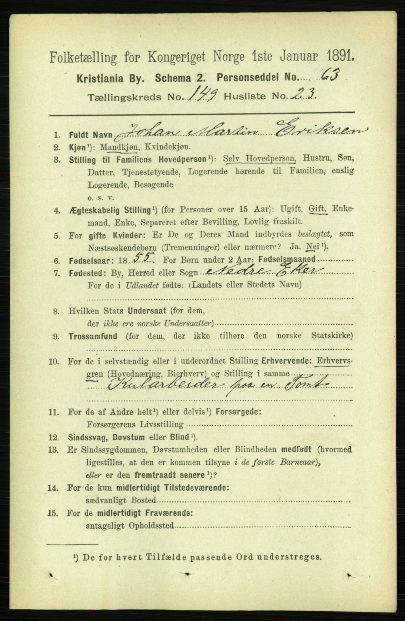 RA, 1891 census for 0301 Kristiania, 1891, p. 83672