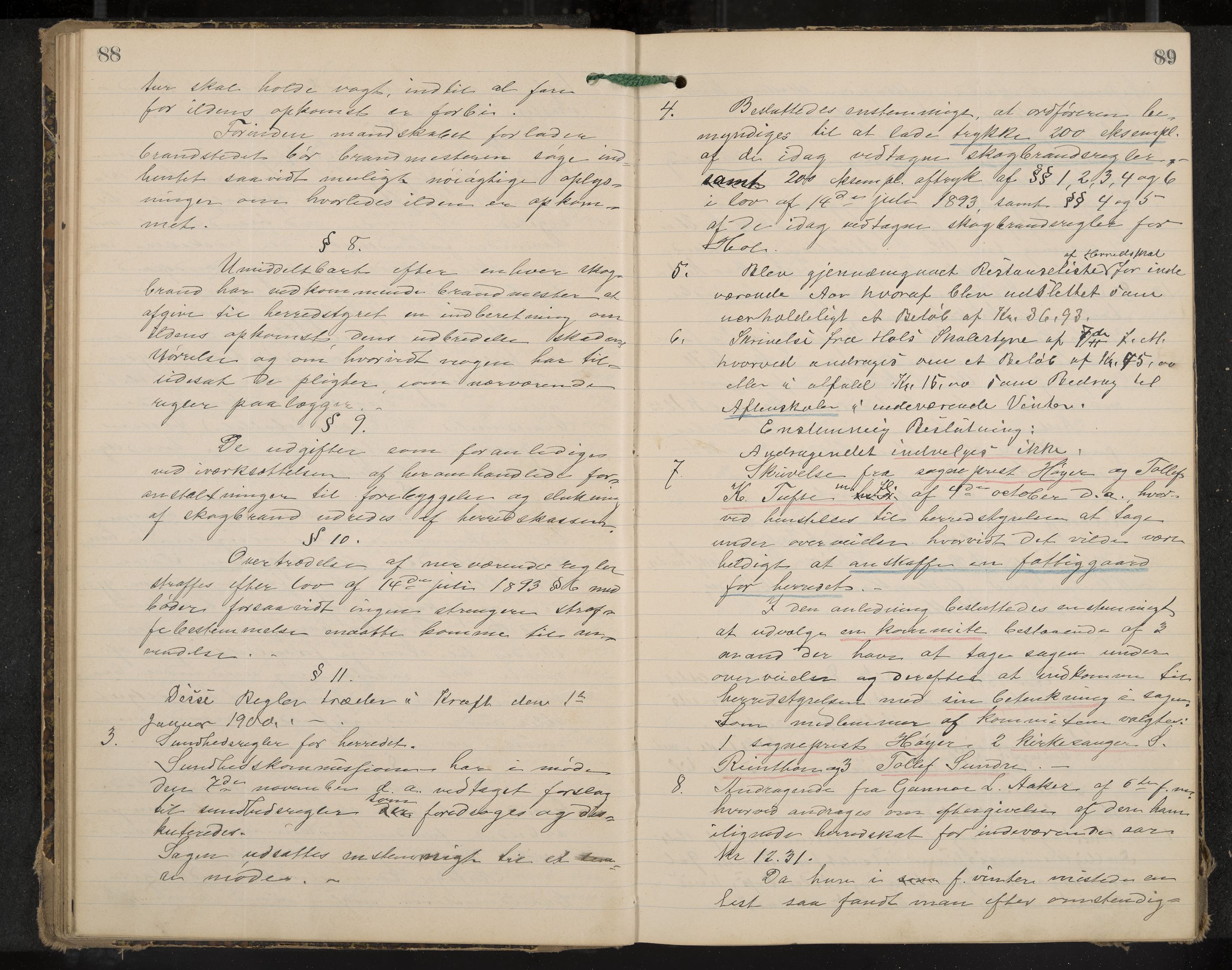 Hol formannskap og sentraladministrasjon, IKAK/0620021-1/A/L0003: Møtebok, 1897-1904, p. 88-89