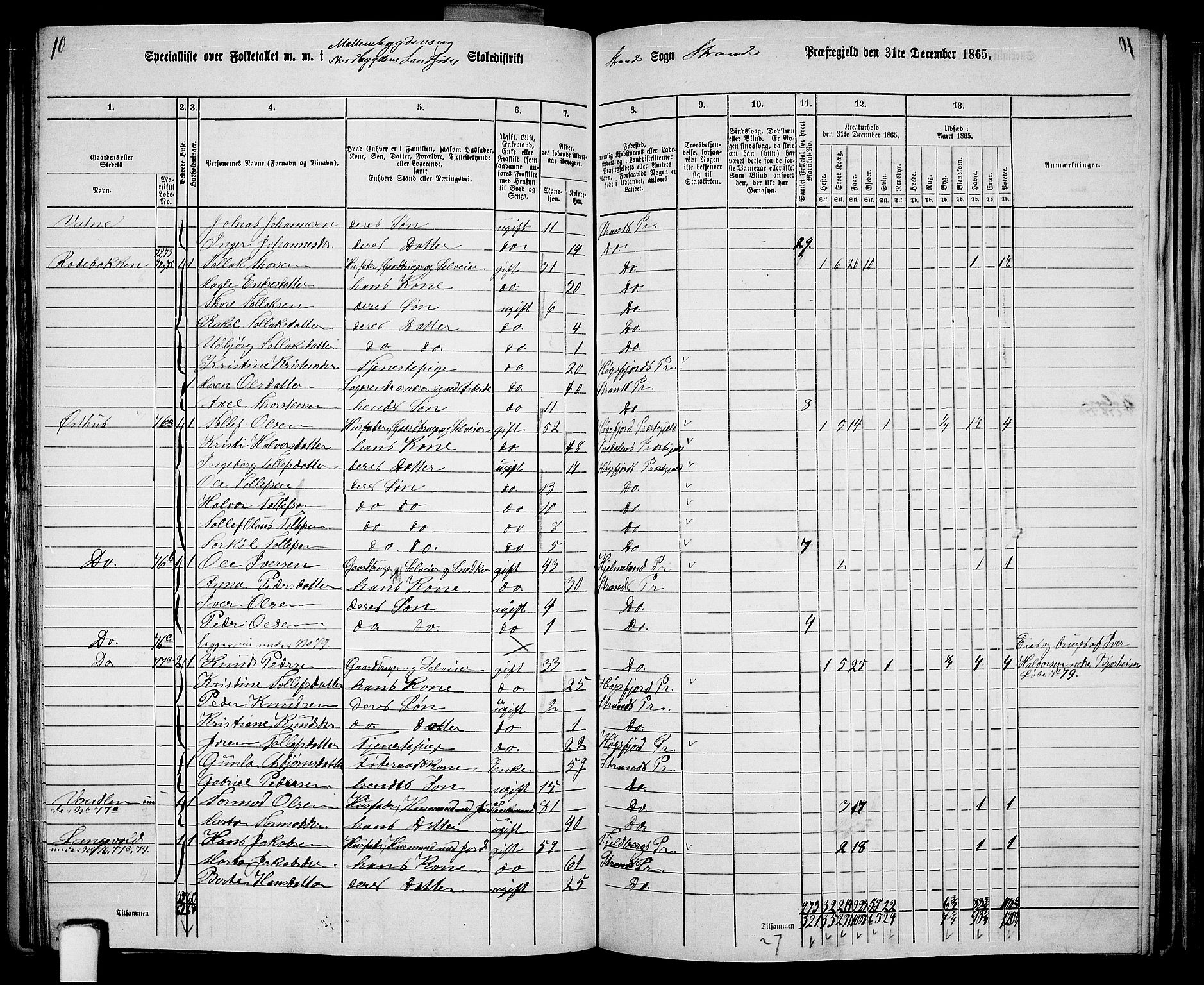 RA, 1865 census for Strand, 1865, p. 32