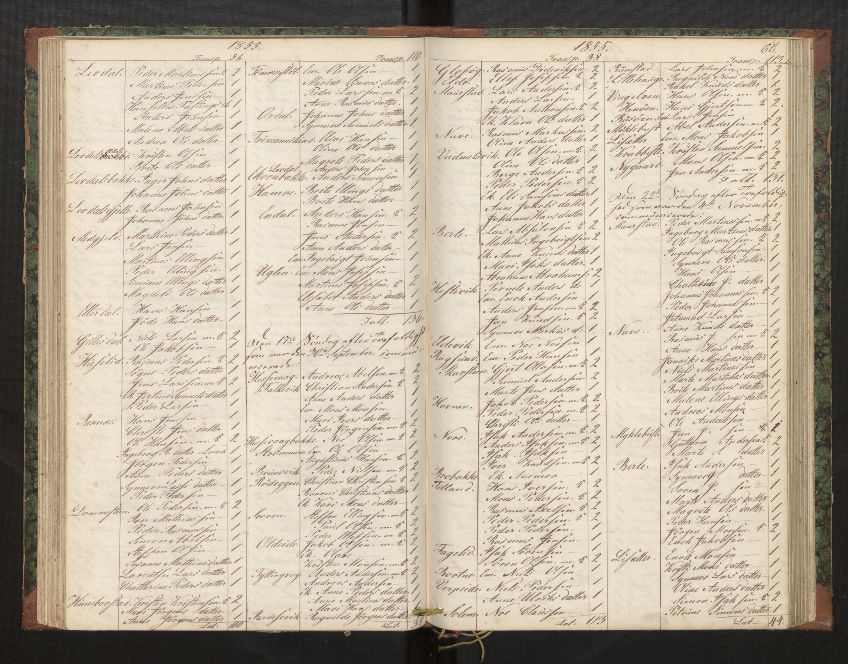 Davik sokneprestembete, AV/SAB-A-79701/H/Hb/Hba/L0002: Communicants register no. 2, 1851-1862, p. 68