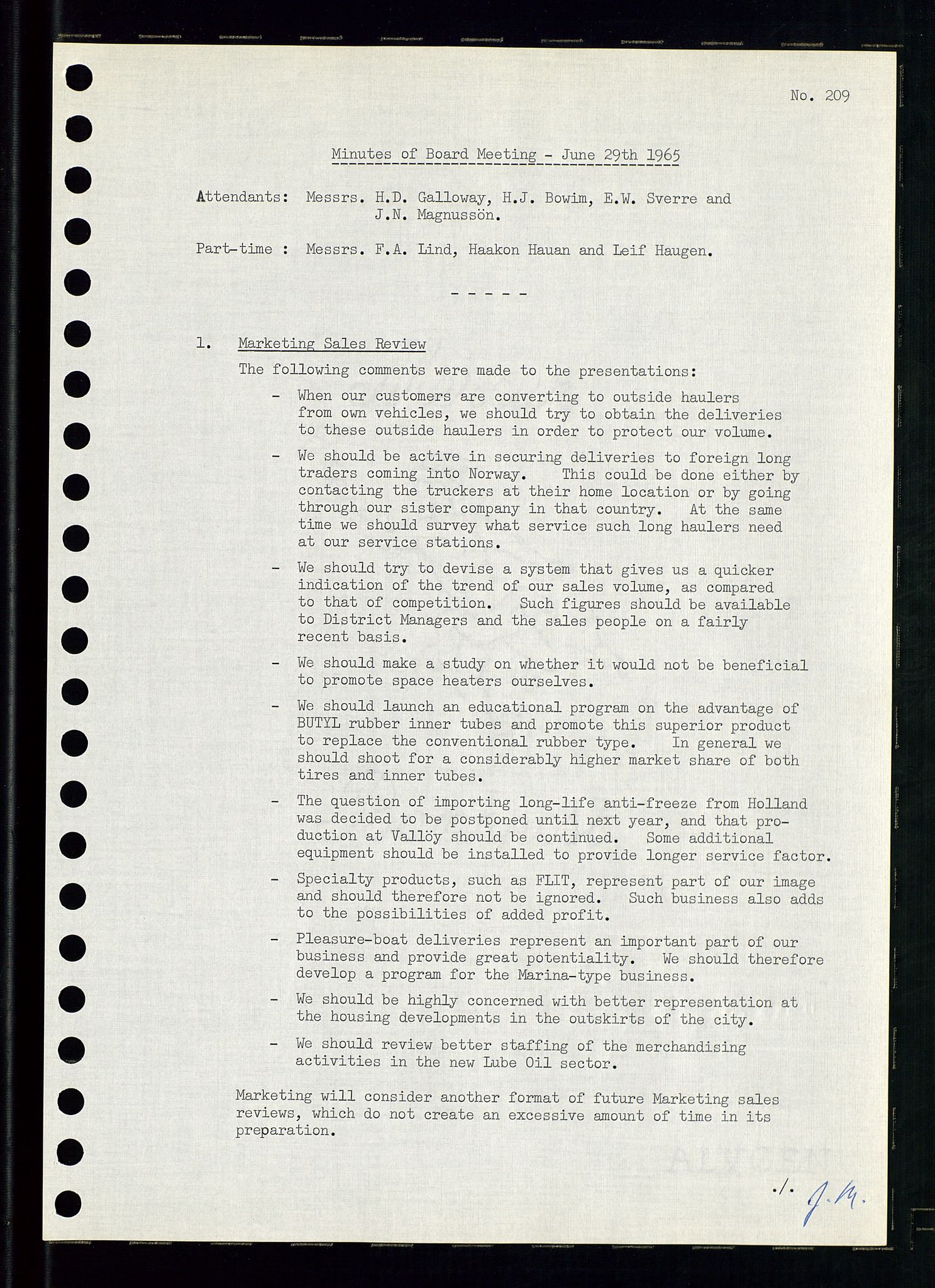 Pa 0982 - Esso Norge A/S, SAST/A-100448/A/Aa/L0002/0001: Den administrerende direksjon Board minutes (styrereferater) / Den administrerende direksjon Board minutes (styrereferater), 1965, p. 90
