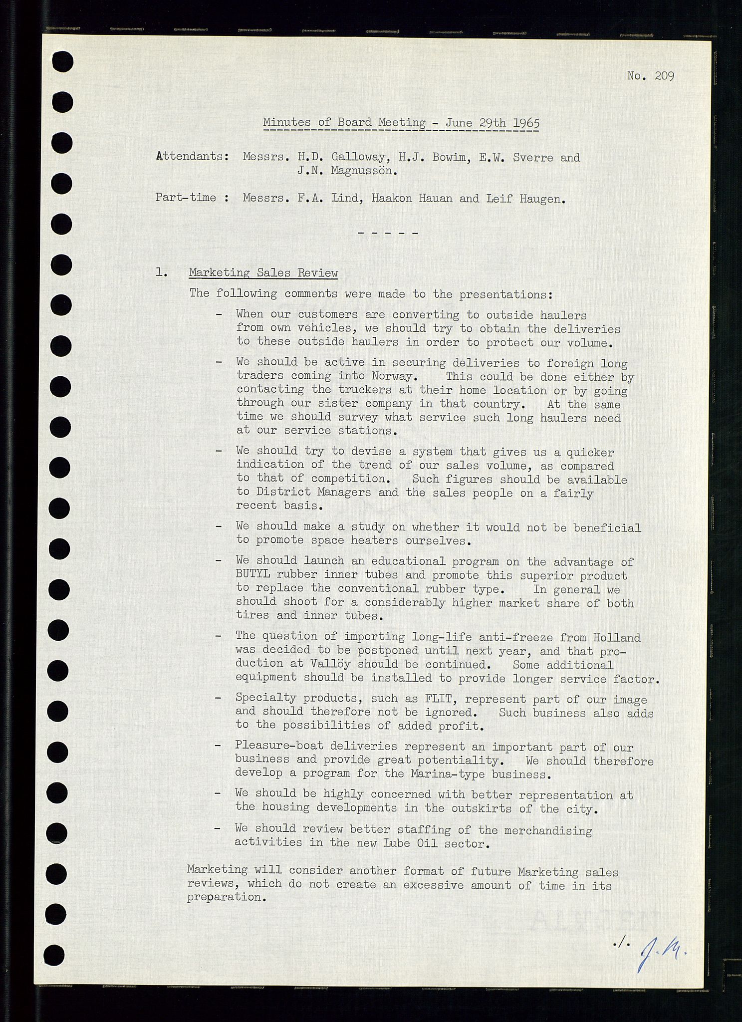 Pa 0982 - Esso Norge A/S, AV/SAST-A-100448/A/Aa/L0002/0001: Den administrerende direksjon Board minutes (styrereferater) / Den administrerende direksjon Board minutes (styrereferater), 1965, p. 90