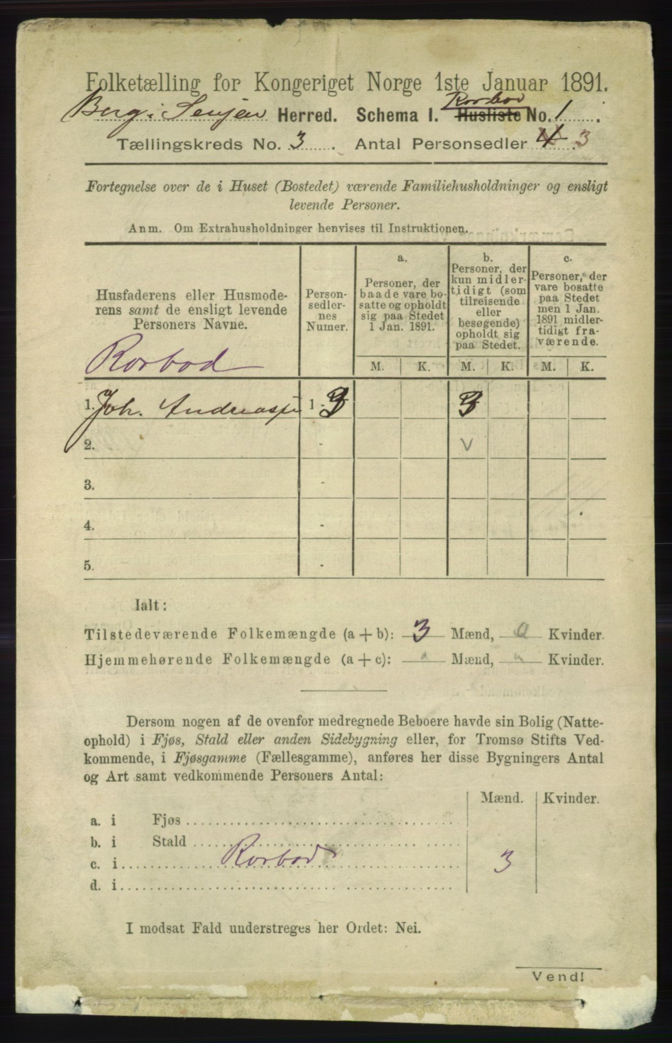 RA, 1891 census for 1929 Berg, 1891, p. 1323