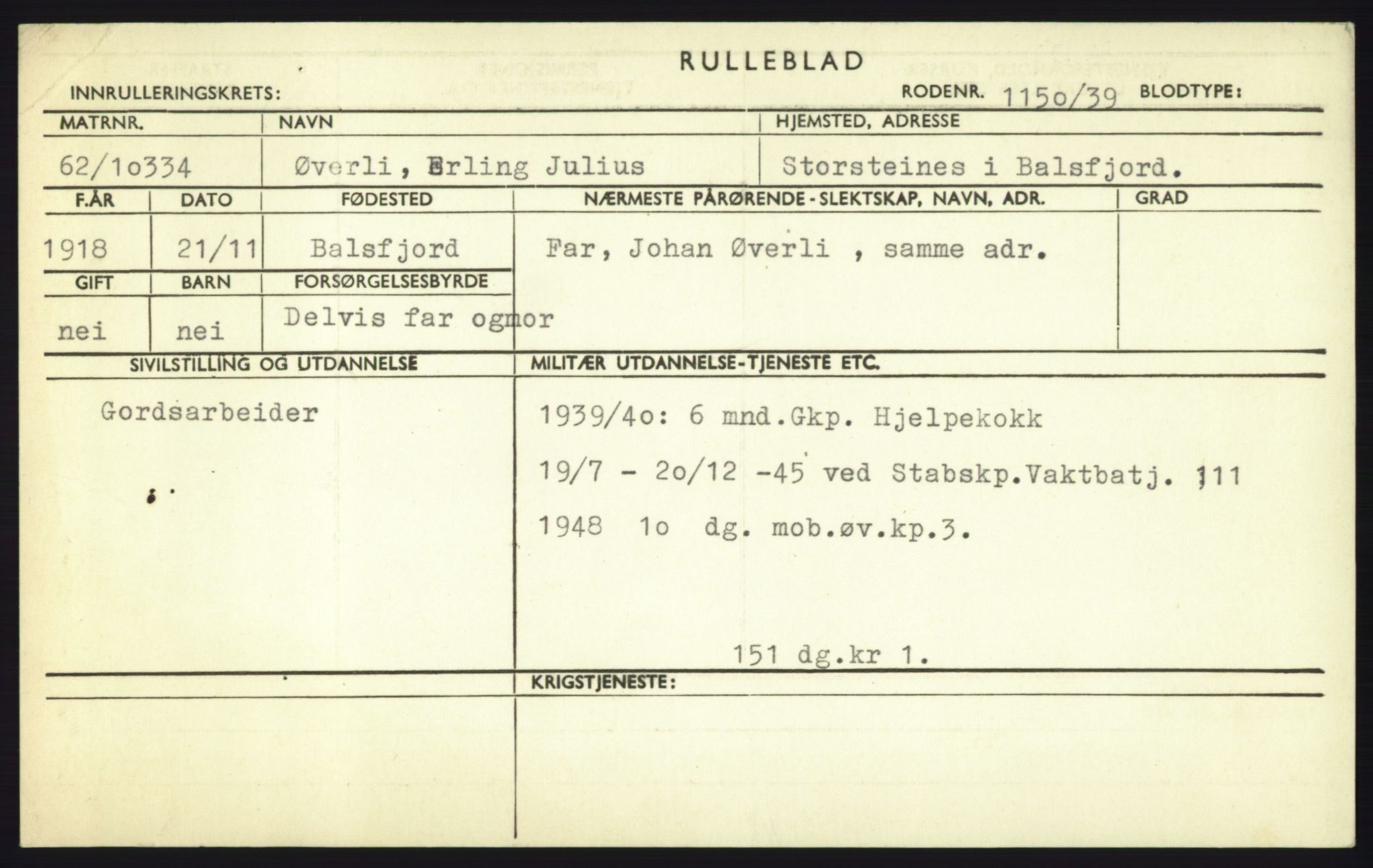 Forsvaret, Troms infanteriregiment nr. 16, AV/RA-RAFA-3146/P/Pa/L0023: Rulleblad for regimentets menige mannskaper, årsklasse 1939, 1939, p. 1335