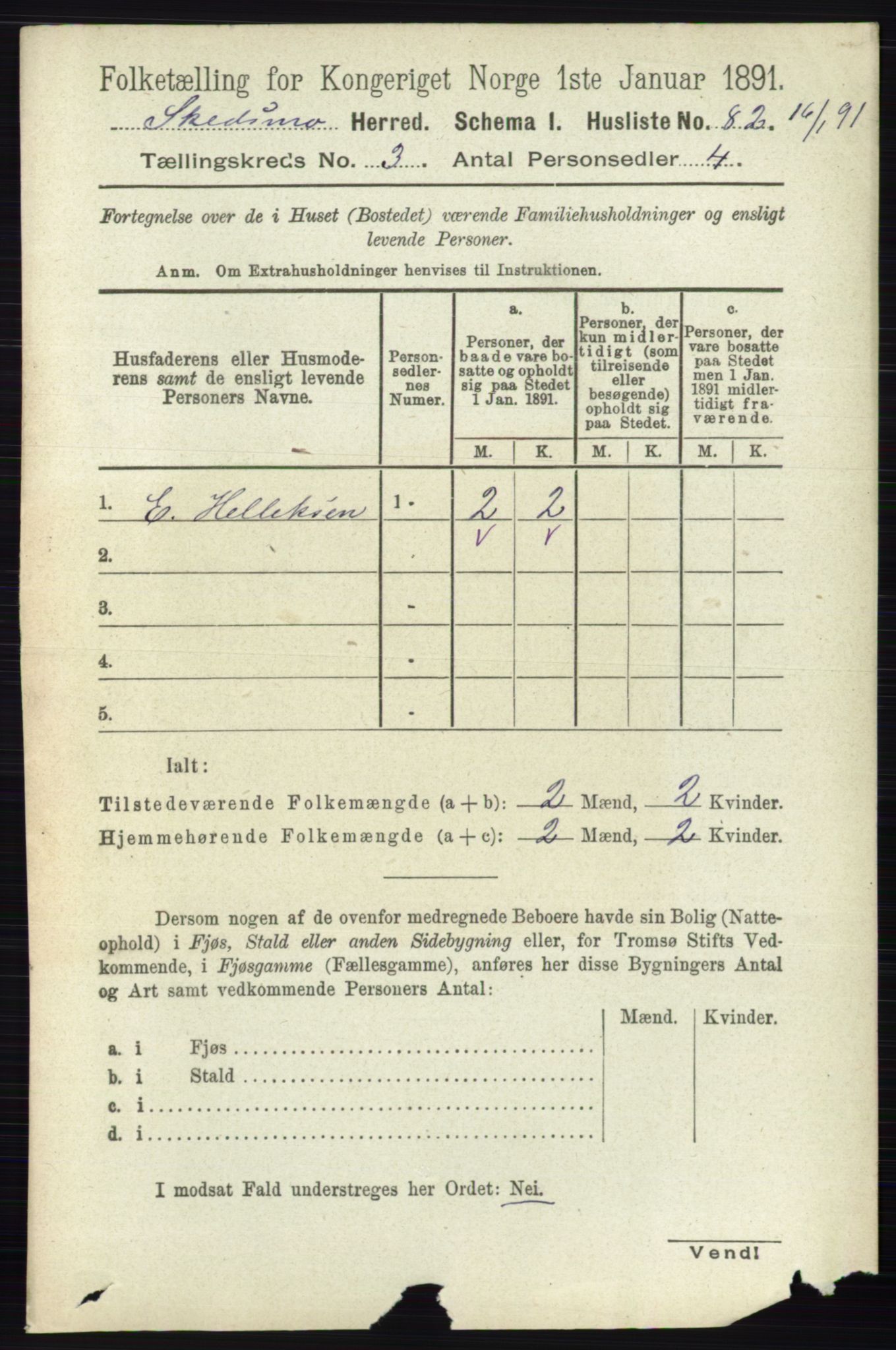 RA, 1891 census for 0231 Skedsmo, 1891, p. 1300