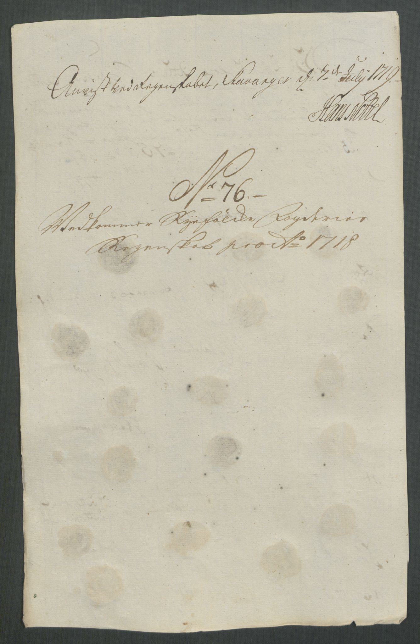 Rentekammeret inntil 1814, Reviderte regnskaper, Fogderegnskap, AV/RA-EA-4092/R47/L2871: Fogderegnskap Ryfylke, 1718, p. 346