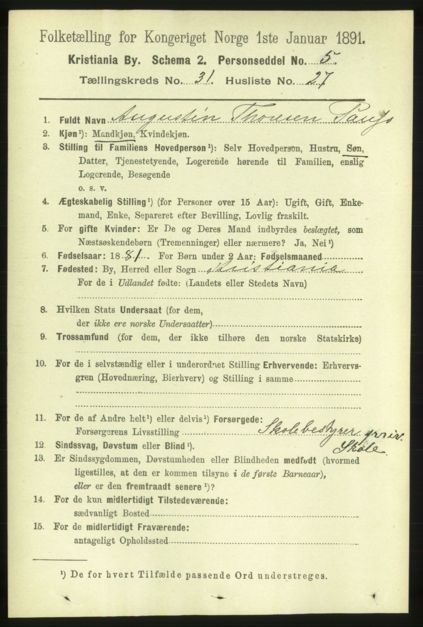 RA, 1891 census for 0301 Kristiania, 1891, p. 16759