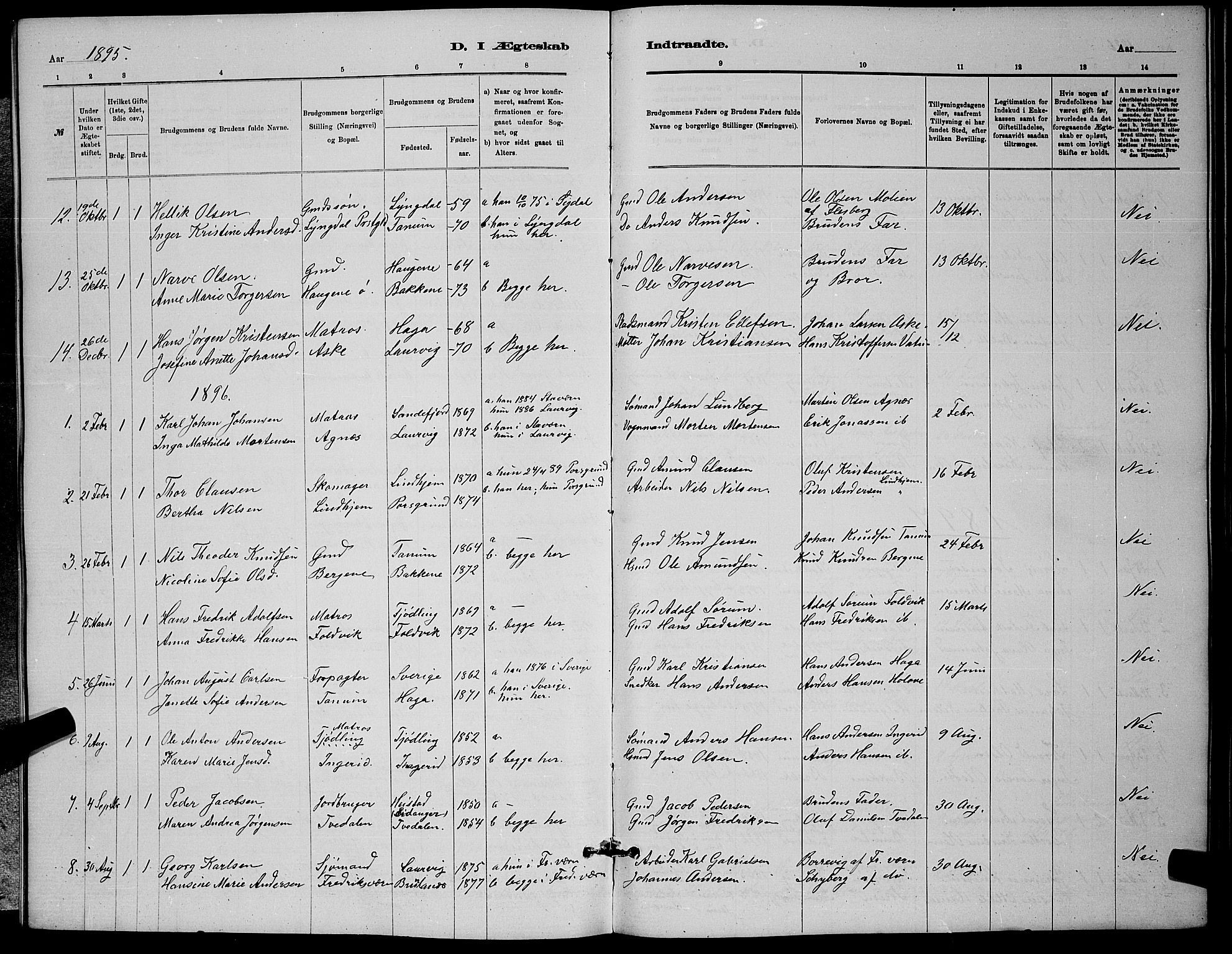 Brunlanes kirkebøker, SAKO/A-342/G/Ga/L0003: Parish register (copy) no. I 3, 1877-1898