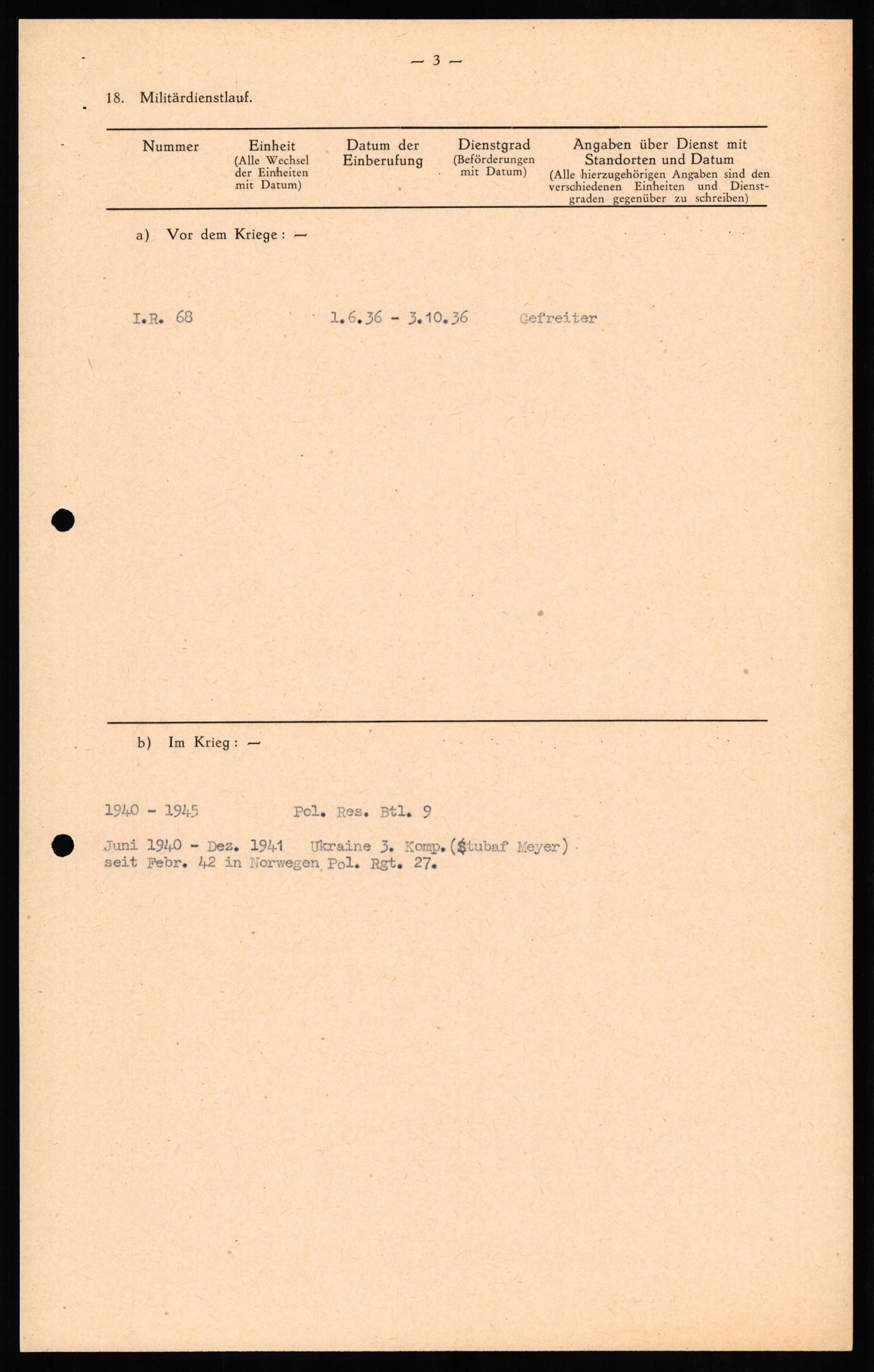 Forsvaret, Forsvarets overkommando II, AV/RA-RAFA-3915/D/Db/L0018: CI Questionaires. Tyske okkupasjonsstyrker i Norge. Tyskere., 1945-1946, p. 28