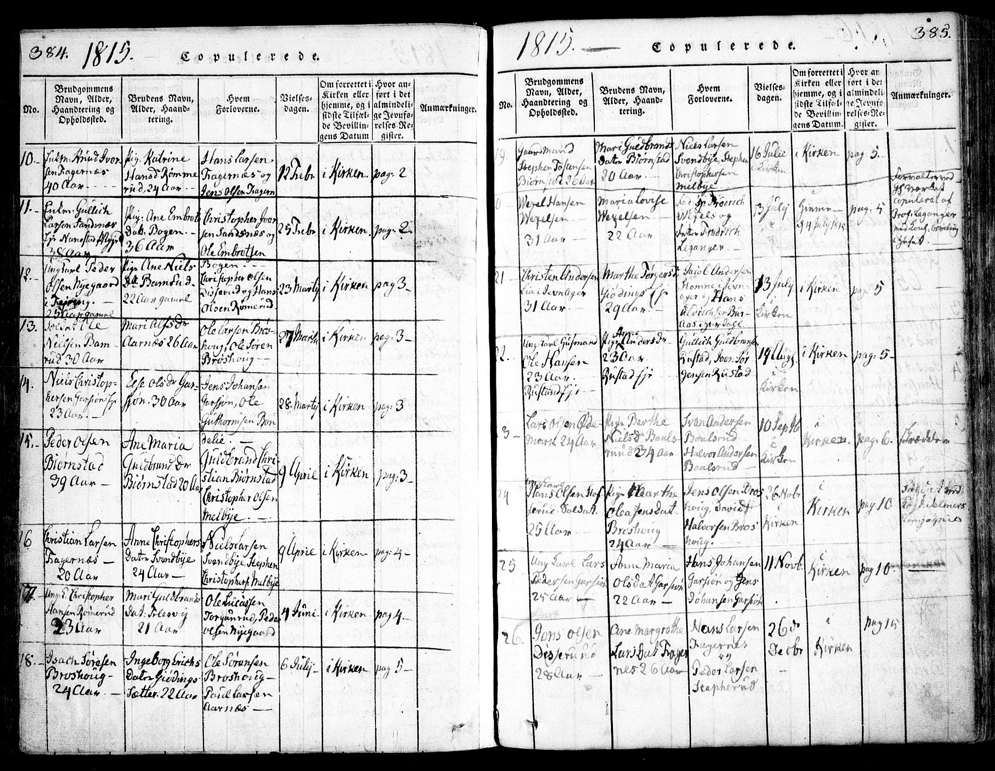 Hurdal prestekontor Kirkebøker, SAO/A-10889/F/Fa/L0003: Parish register (official) no. I 3, 1815-1828, p. 384-385
