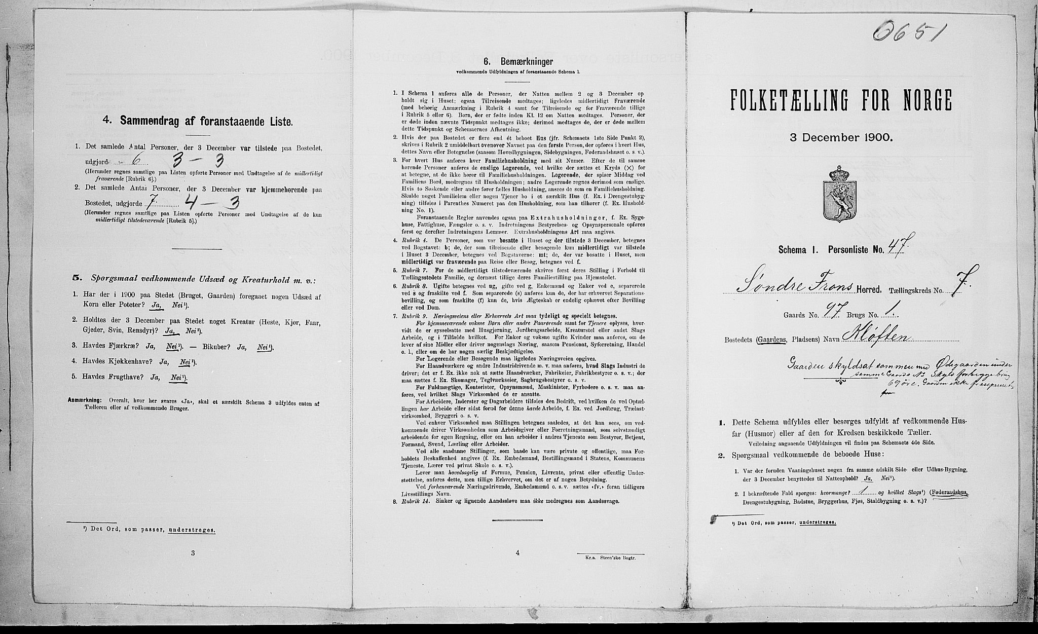 SAH, 1900 census for Sør-Fron, 1900, p. 941