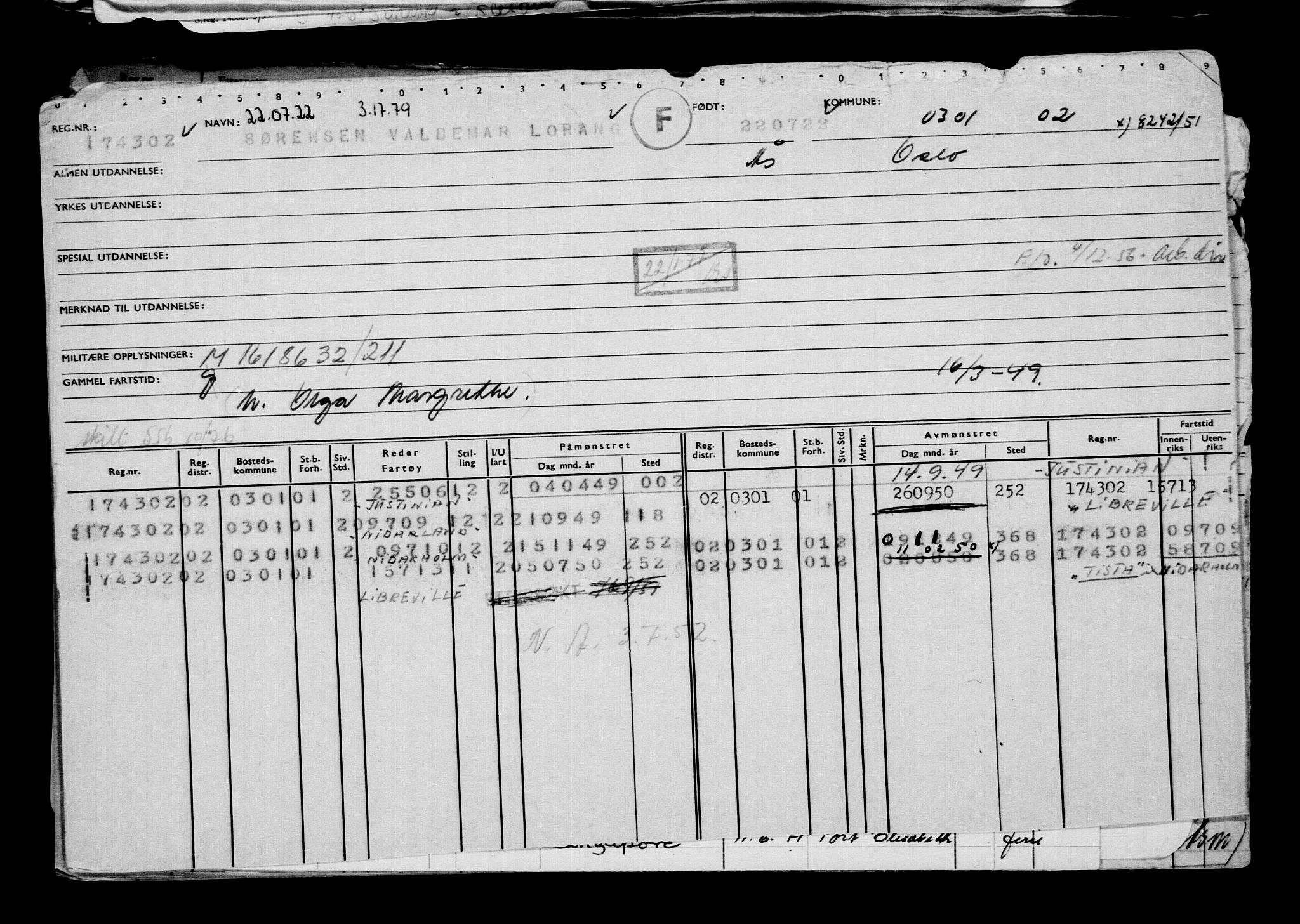 Direktoratet for sjømenn, AV/RA-S-3545/G/Gb/L0209: Hovedkort, 1922, p. 37